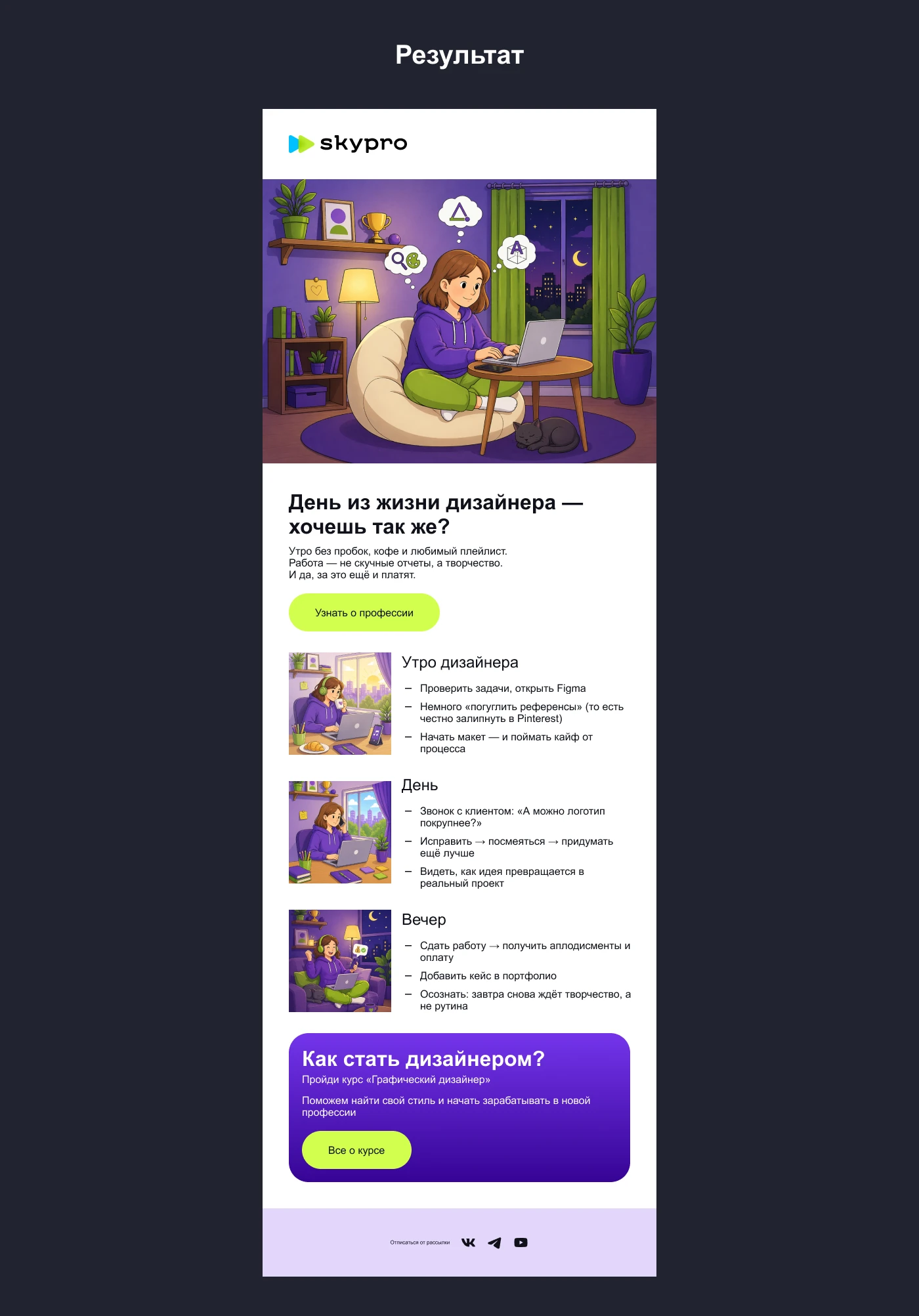 Email-рассылка для Skypro — Изображение №4 — Интерфейсы, Маркетинг на Dprofile