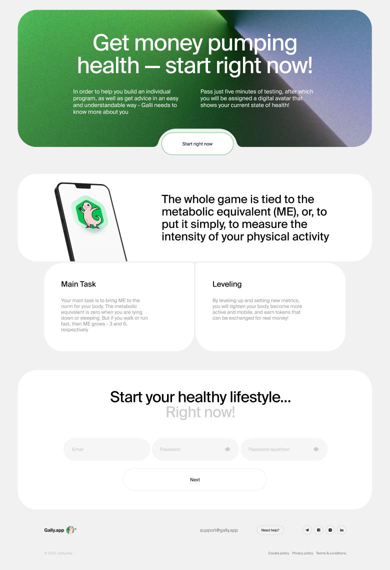 Gally.app — Health & Habit Tracker Landing Page — Изображение №4 — Интерфейсы на Dprofile