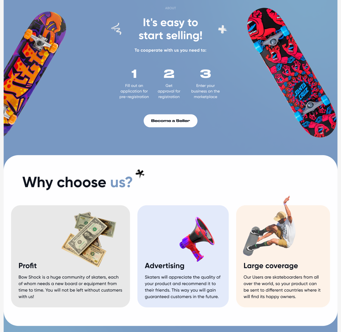 BOW SHOCK — Skater Census & Website UI/UX — Изображение №6 — Интерфейсы, Брендинг на Dprofile