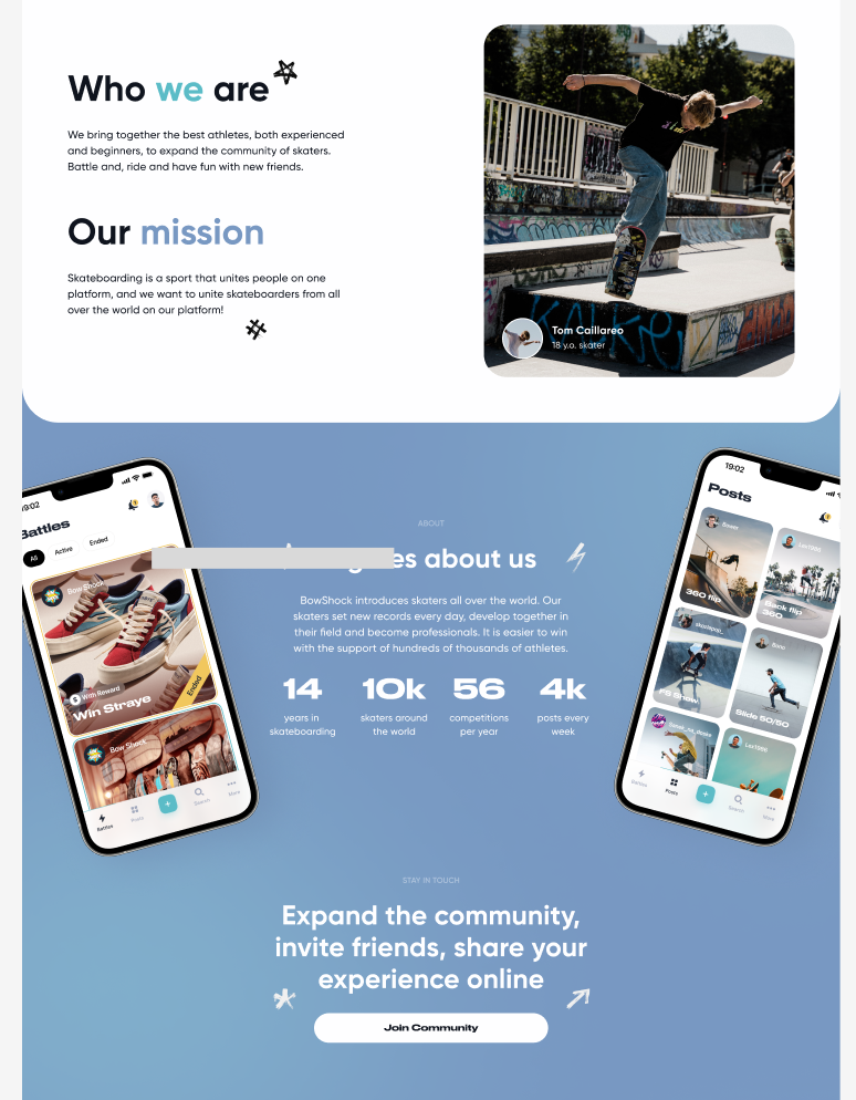BOW SHOCK — Skater Census & Website UI/UX — Изображение №10 — Интерфейсы, Брендинг на Dprofile