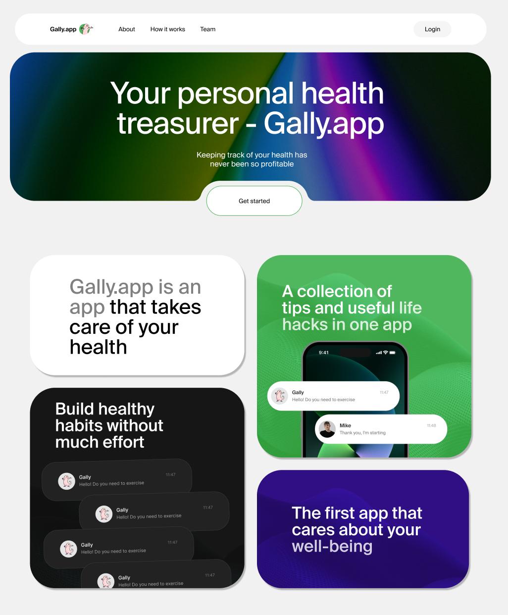 Gally.app — Health & Habit Tracker Landing Page — Изображение №1 — Интерфейсы на Dprofile
