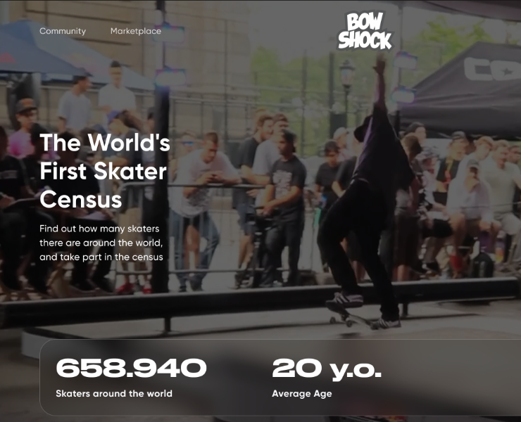 BOW SHOCK — Skater Census & Website UI/UX на Dprofile