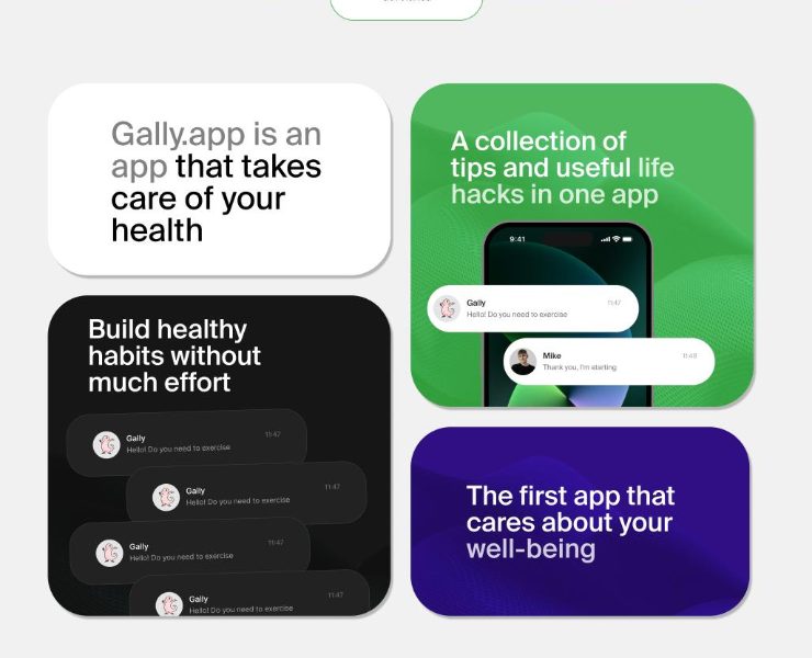 Gally.app — Health & Habit Tracker Landing Page на Dprofile