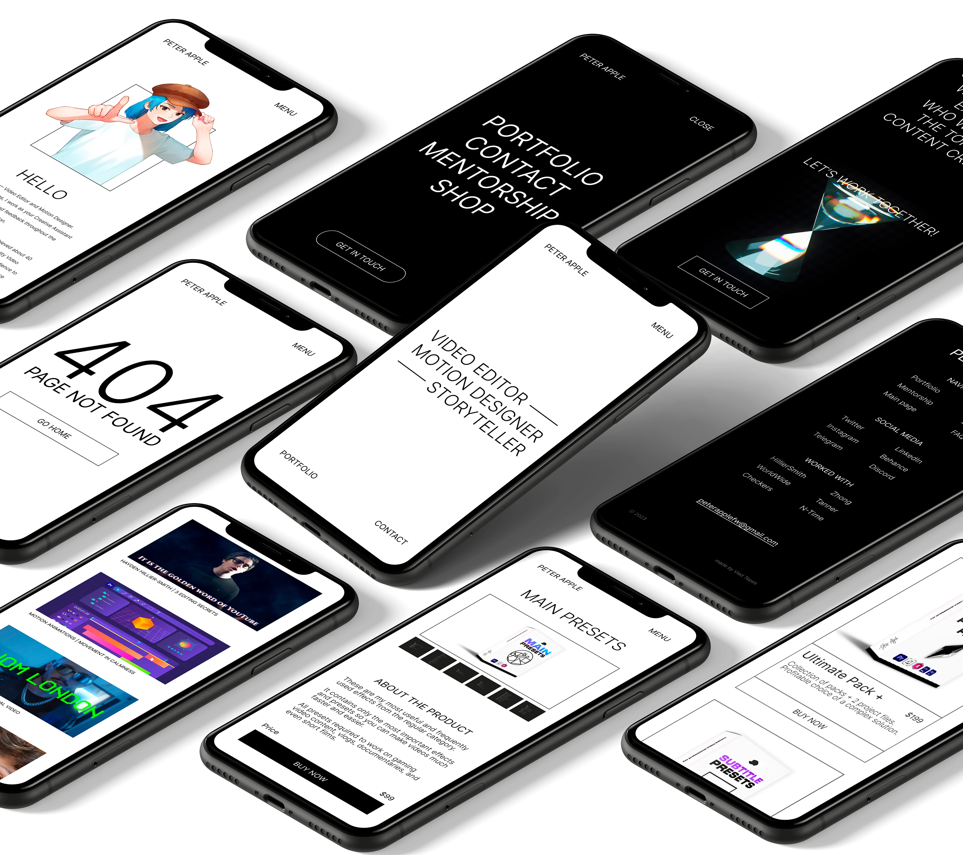 Сайт-портфолио видеомонтажера — Изображение №7 — Интерфейсы, Анимация на Dprofile