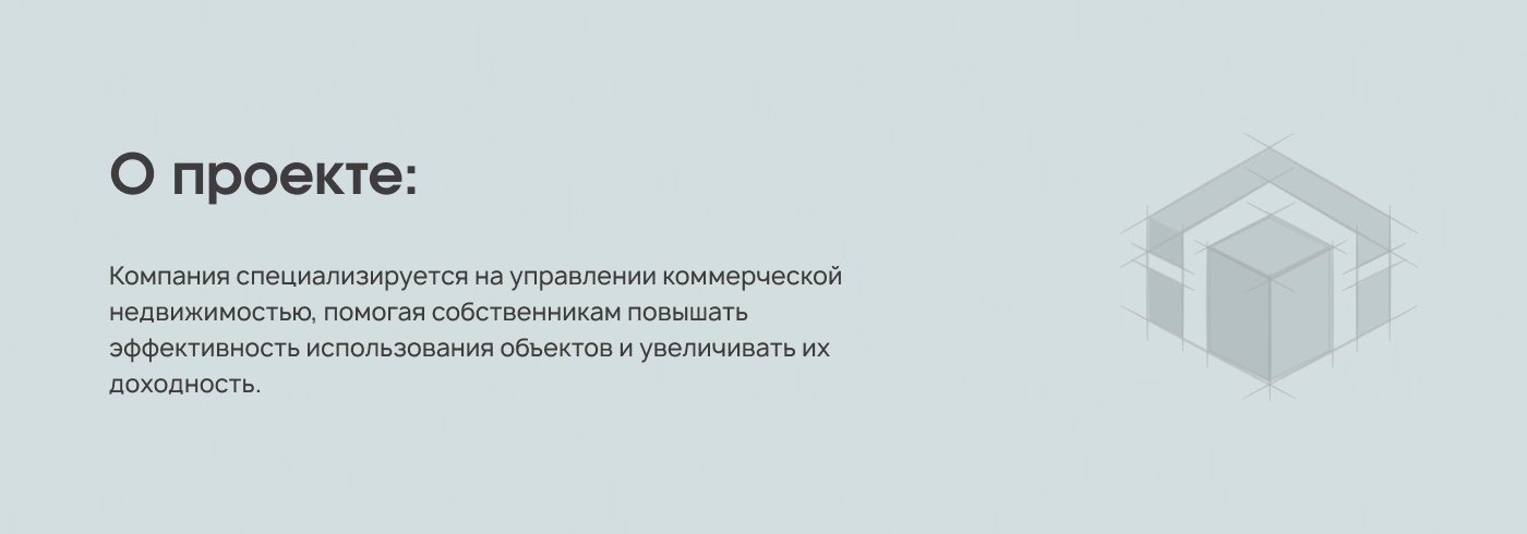 Разработка брендинга и сайта для компании по управлению коммерческой недвижимости — Изображение №2 — Интерфейсы, Брендинг на Dprofile