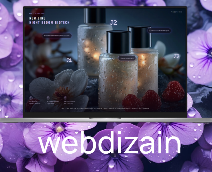 NOCTURNE · Night Bloom Biotech — web design concept — Интерфейсы на Dprofile