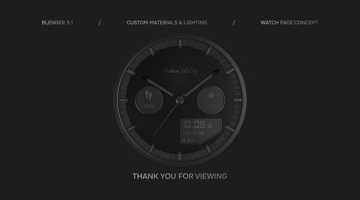 Urban Utility Carbon / Концепт watch face для HUAWE — Изображение №5 — 3D на Dprofile