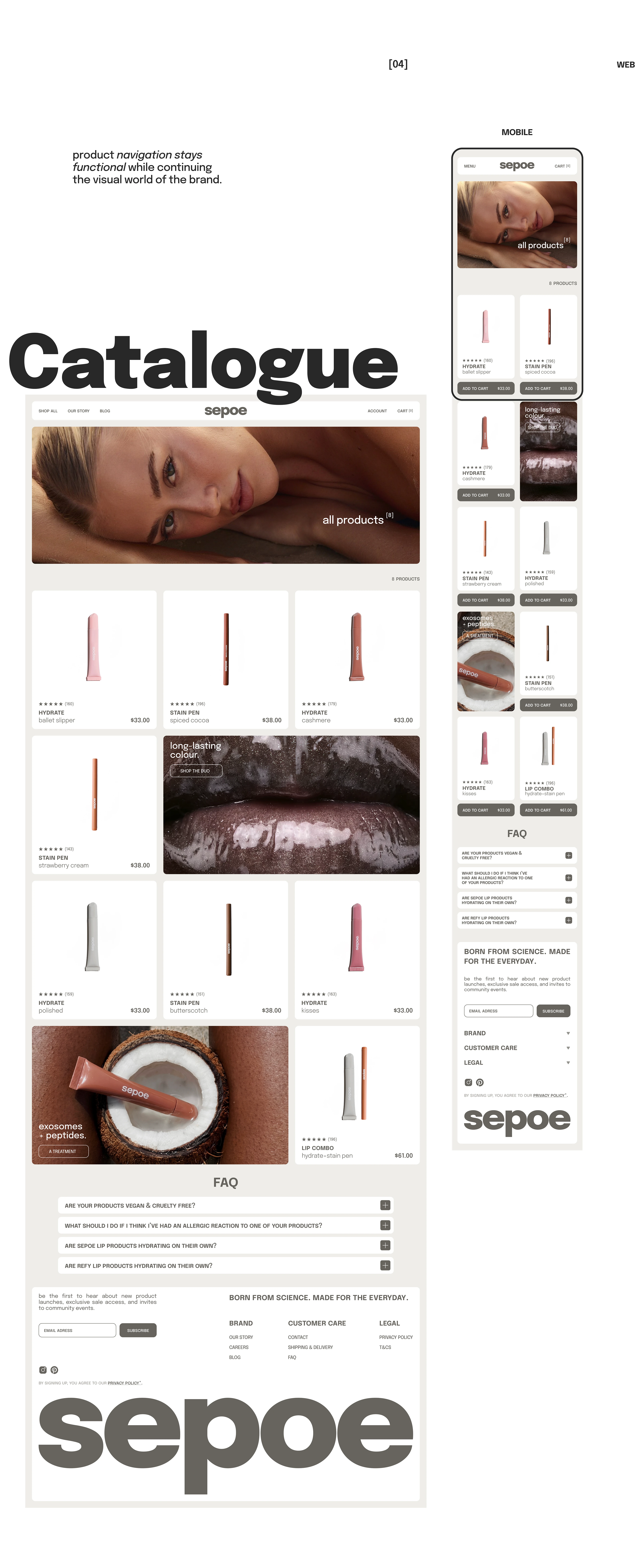 SEPOE — Beauty E-commerce Website | UX/UI Design — Изображение №6 — Интерфейсы на Dprofile