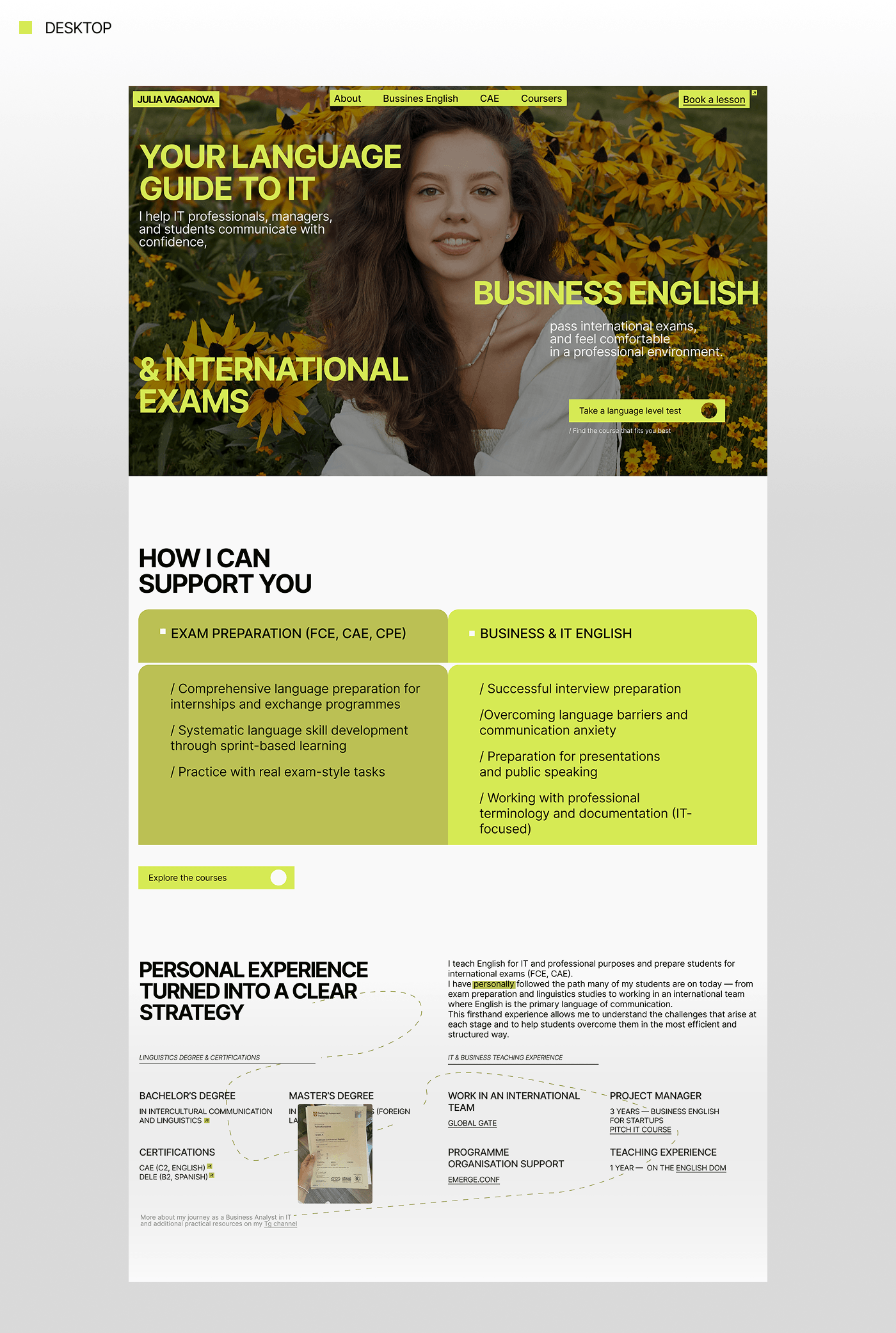 Дизайн и разработка сайта SELFMADE ENGLISH — Изображение №2 — Интерфейсы, Брендинг на Dprofile