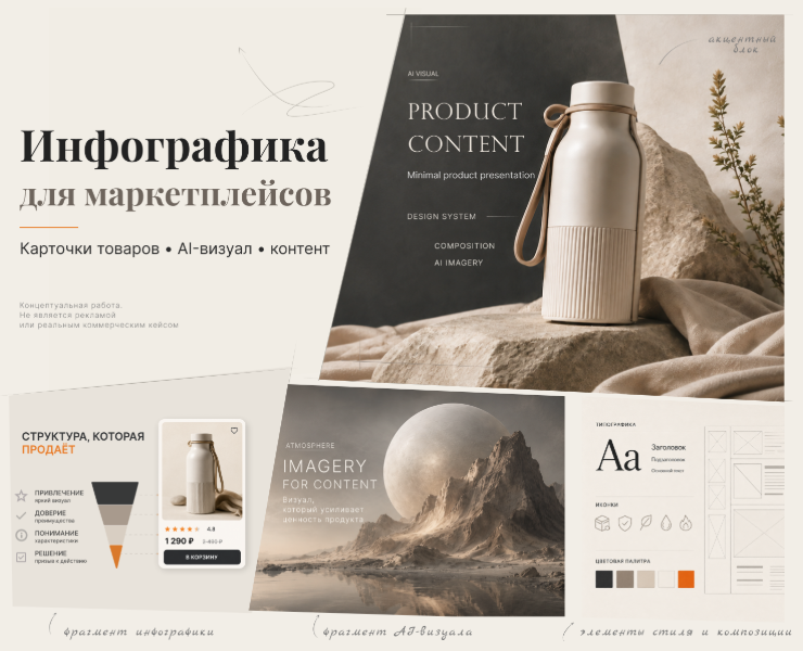 Инфографика для маркетплейсов — визуальная система — Маркетинг, Нейро на Dprofile