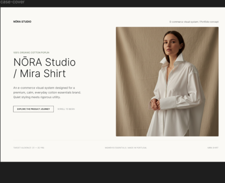 проект для португальского бренда Nora-Studio — Интерфейсы, Графика на Dprofile