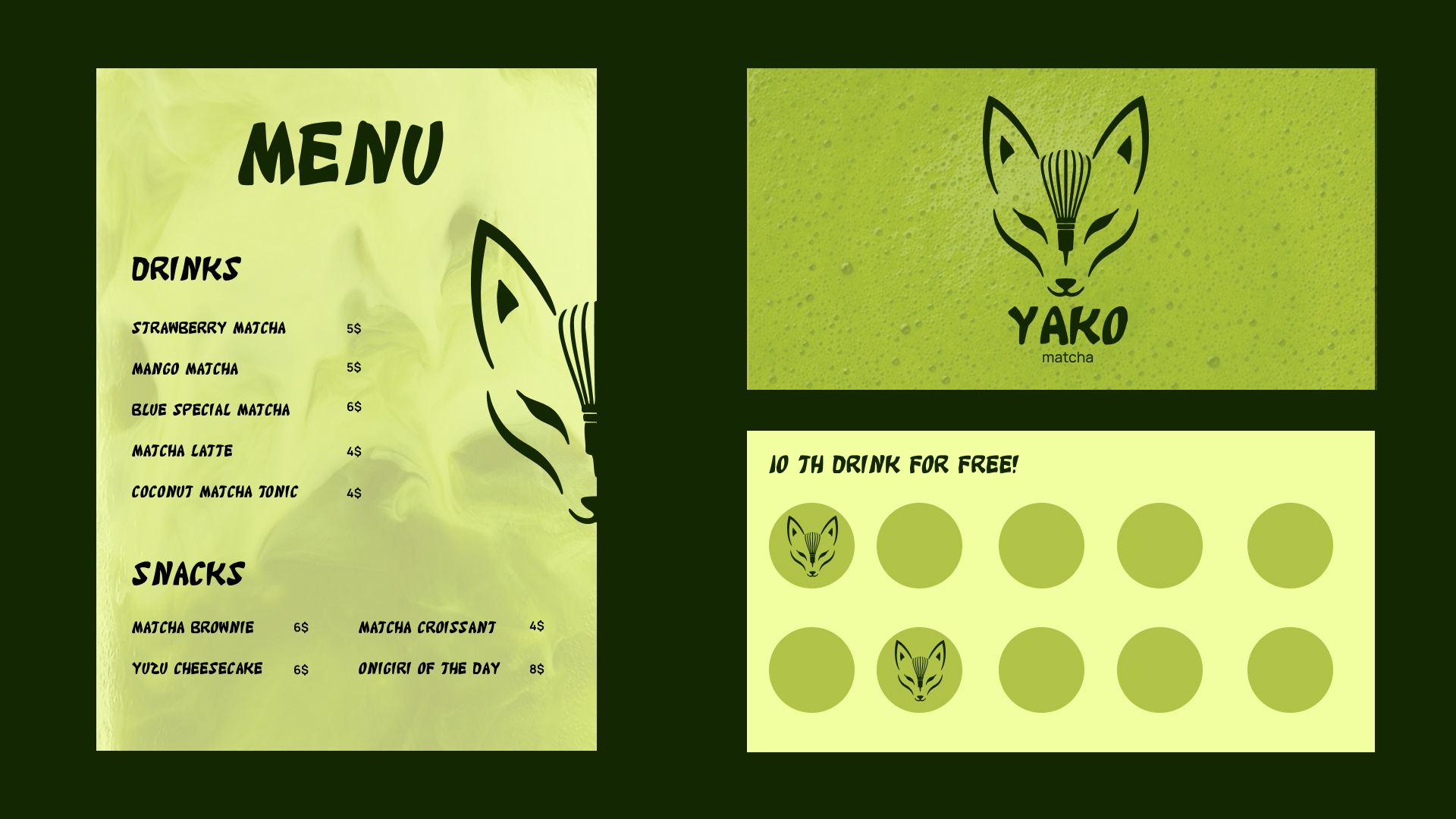 Айдентика для бренда матчи YAKO MATCHA — Изображение №8 — Брендинг, Графика на Dprofile
