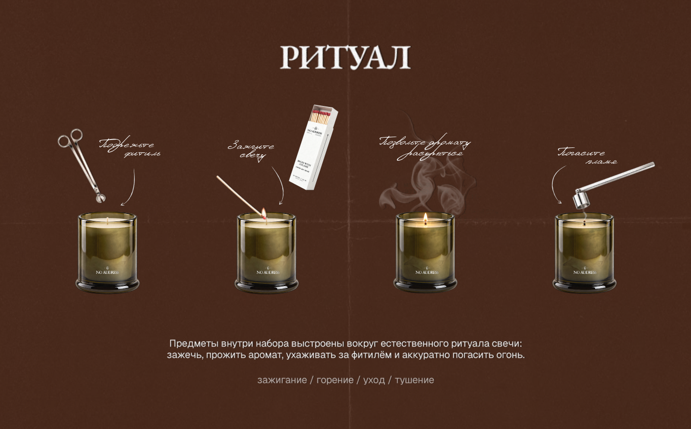 NO ADDRESS / Брендинг и система упаковки ароматических свеч… — Изображение №24 — Брендинг на Dprofile