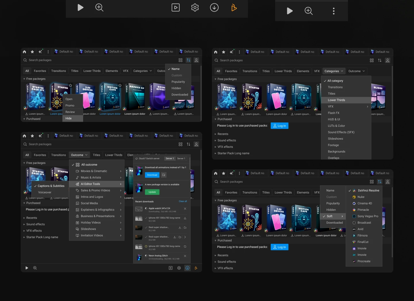 Animation & Motion Asset Manager — Изображение №9 — Интерфейсы на Dprofile