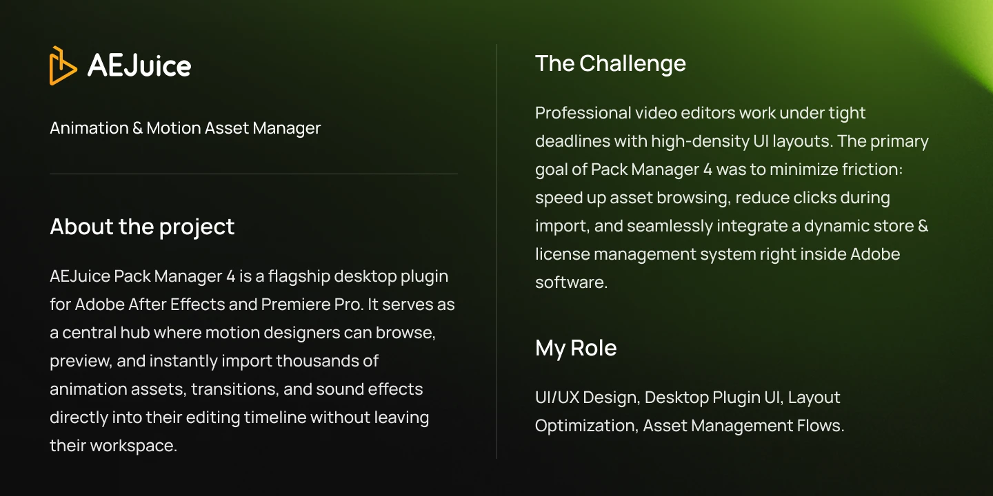 Animation & Motion Asset Manager — Изображение №1 — Интерфейсы на Dprofile