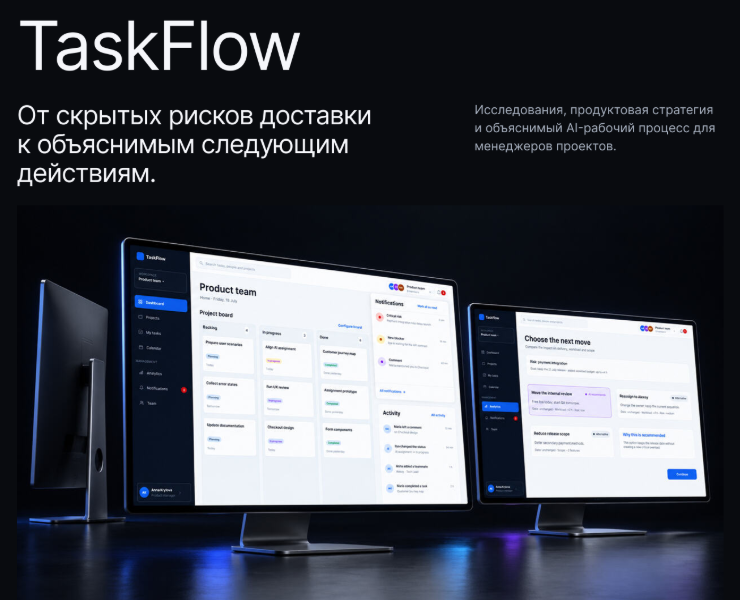 TaskFlow — управление проектными рисками — Интерфейсы на Dprofile