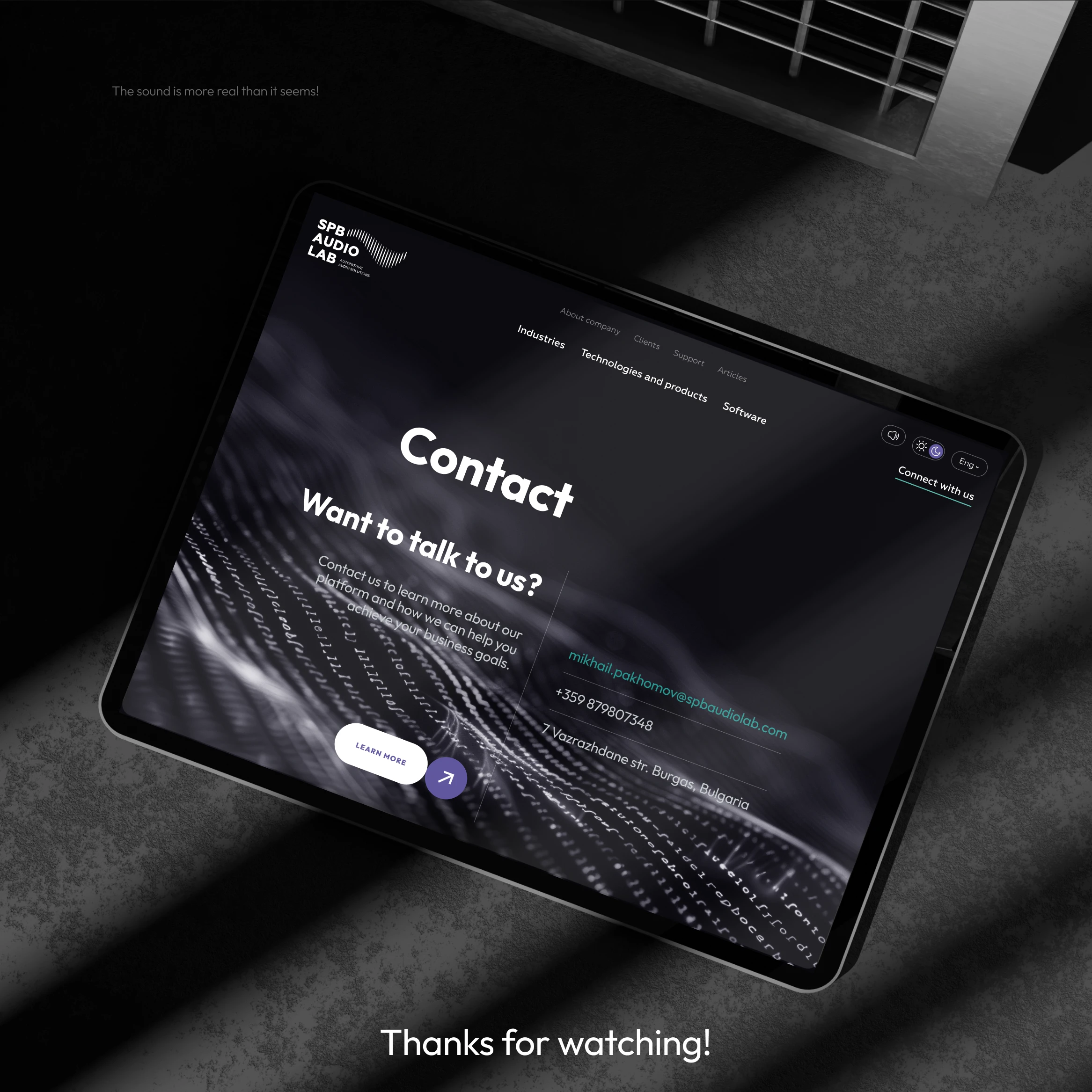 Сайт интелектуальных звуковые систем — Изображение №11 — Интерфейсы на Dprofile