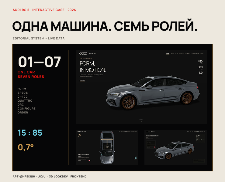 Audi RS5 — интерактивный промо сайт — Интерфейсы на Dprofile
