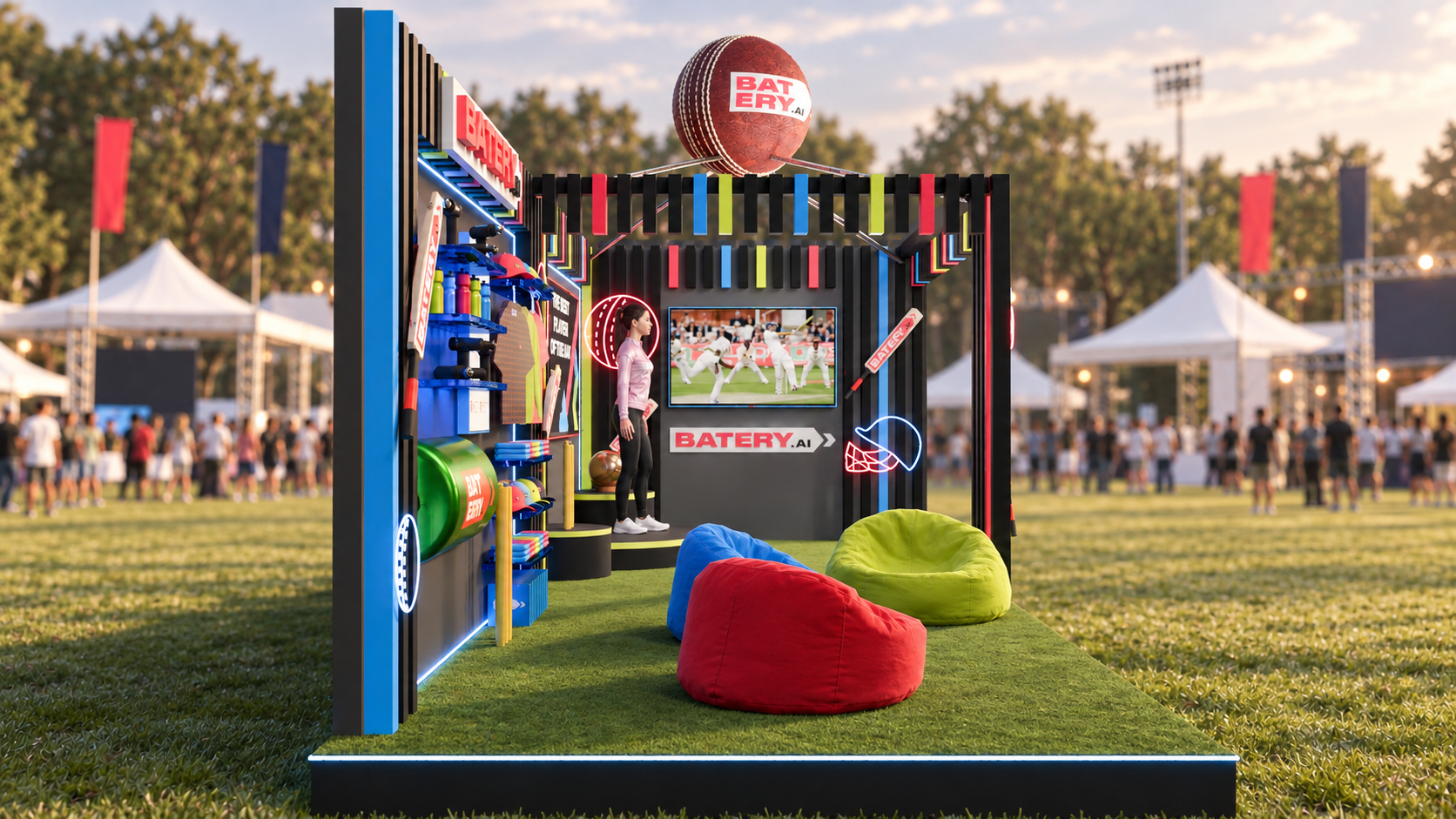 3D-визуализация спортивной активации - Крикет-фан-зона Batt… — Изображение №2 — Брендинг, 3D на Dprofile