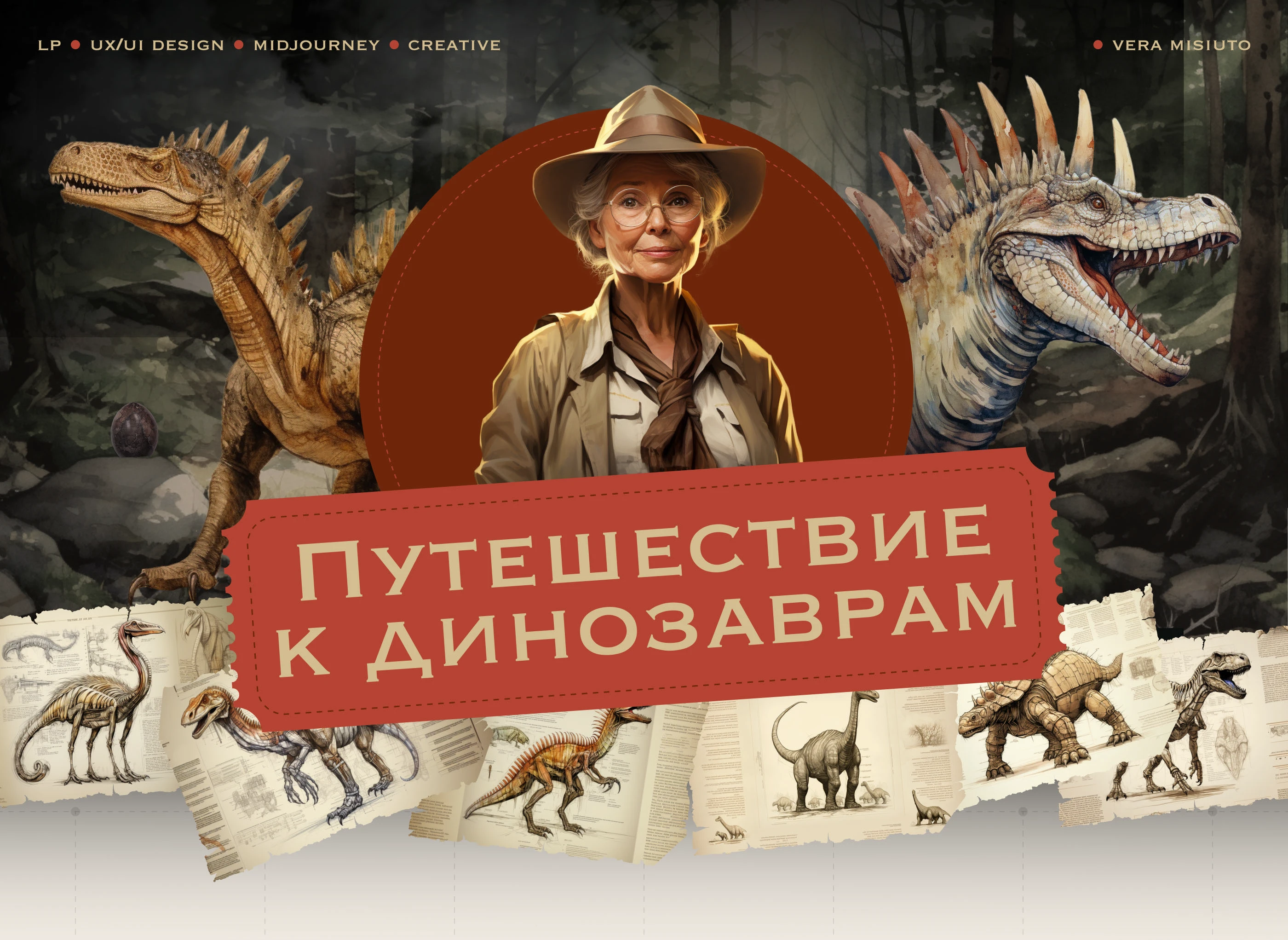 Лендинг Путешествие к динозаврам — Изображение №1 — Интерфейсы, Иллюстрация на Dprofile