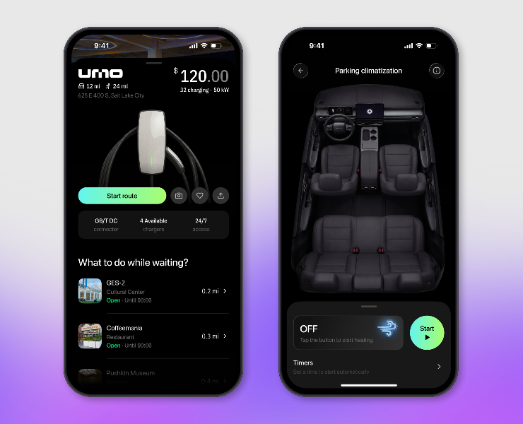 UMO electrocar — Интерфейсы на Dprofile