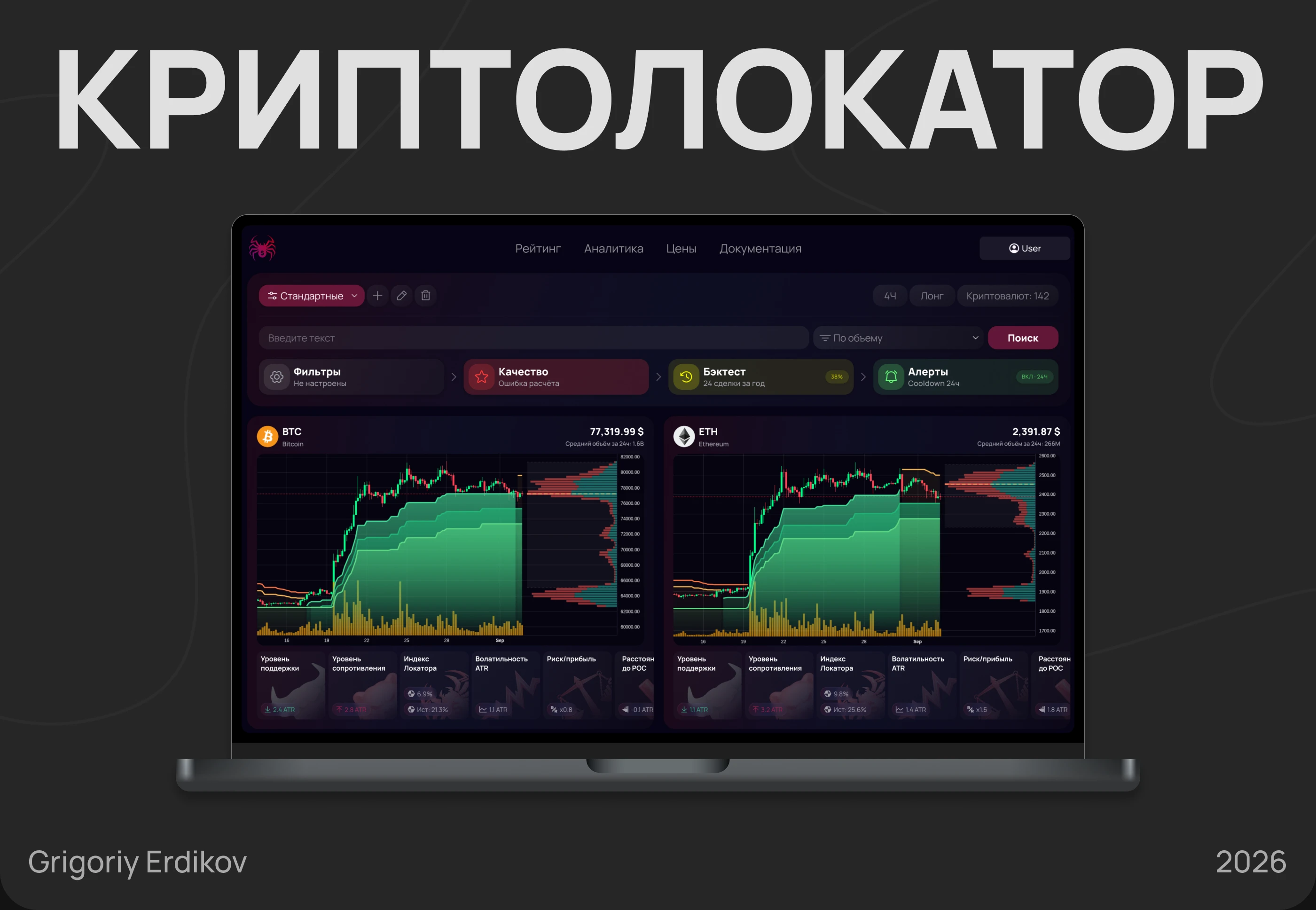 КриптоЛокатор - платформа технического анализа криптовалют — Изображение №1 — Интерфейсы на Dprofile