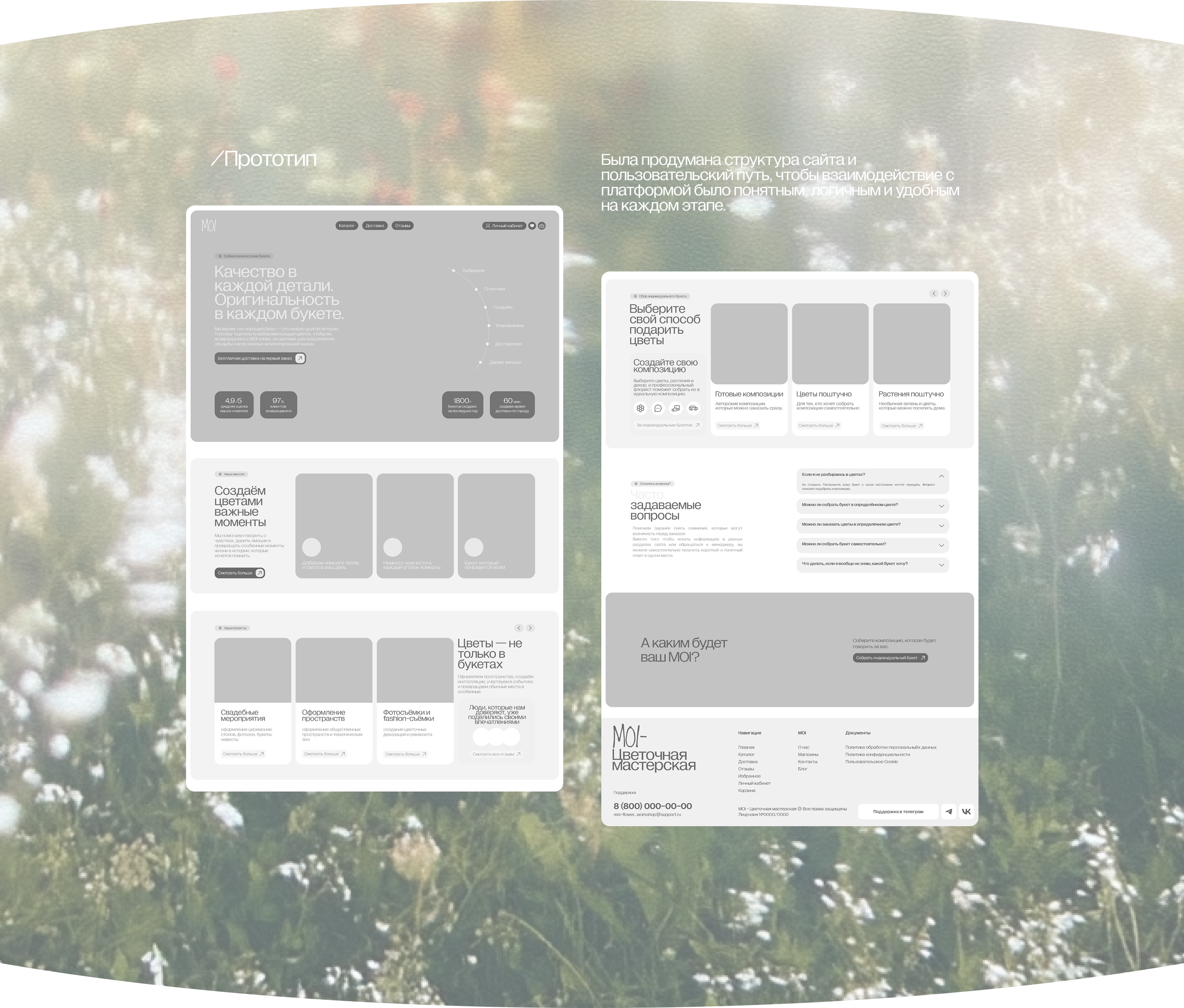 MOI — Floral Workshop Website — Изображение №3 — Интерфейсы на Dprofile