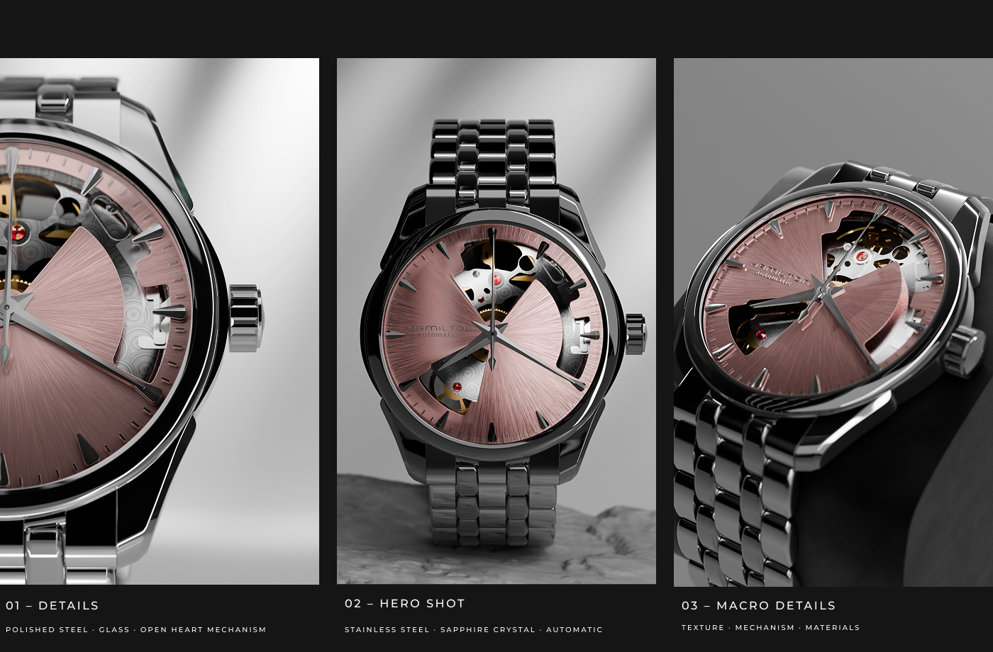 HAMILTON JAZZMASTER | 3D PROJECT VISUALIZATION — Изображение №4 — 3D, Анимация на Dprofile