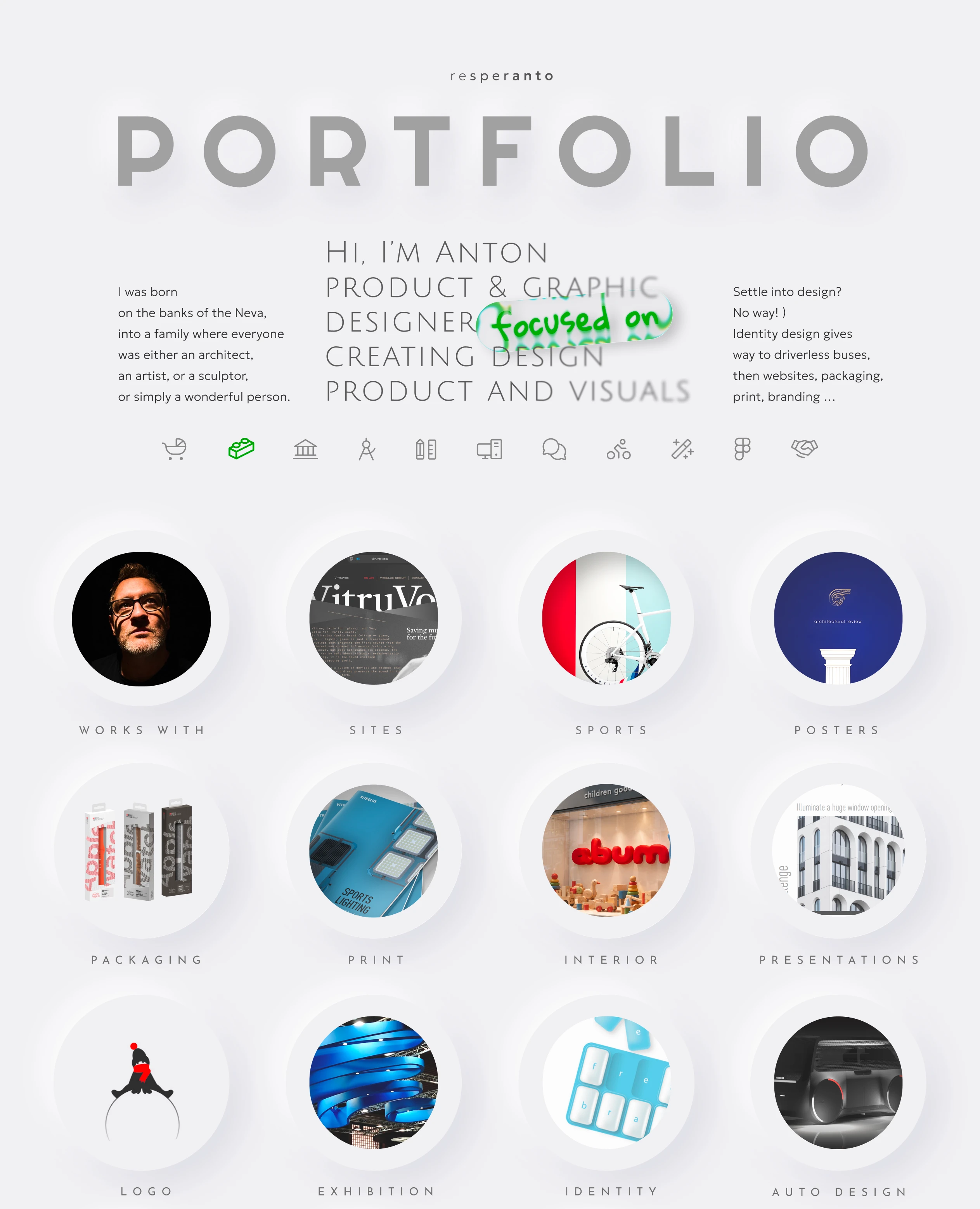 Portfolio Resperanto — Изображение №1 — Интерфейсы, Брендинг на Dprofile