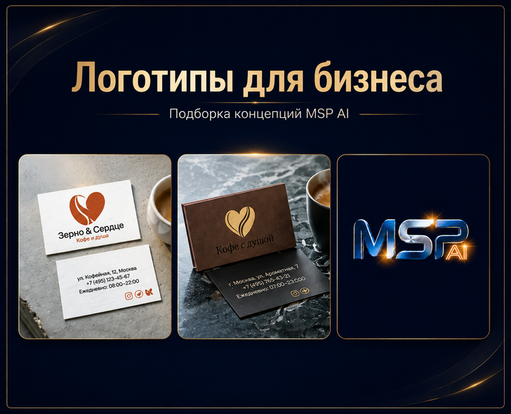 Логотипы для бизнеса — подборка концепций MSP AI — Брендинг на Dprofile