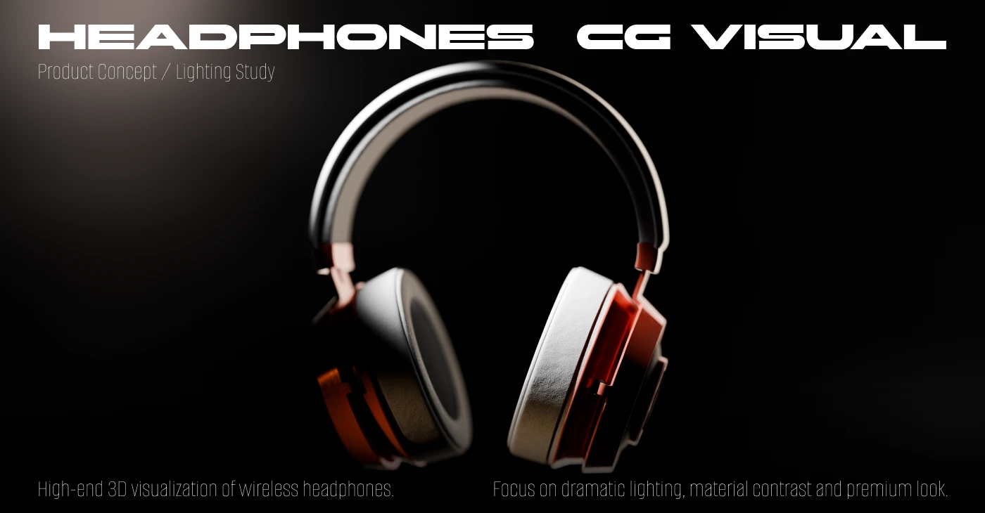 Headphones CG Visual Lighting & Material Study — Изображение №1 — 3D, Анимация на Dprofile
