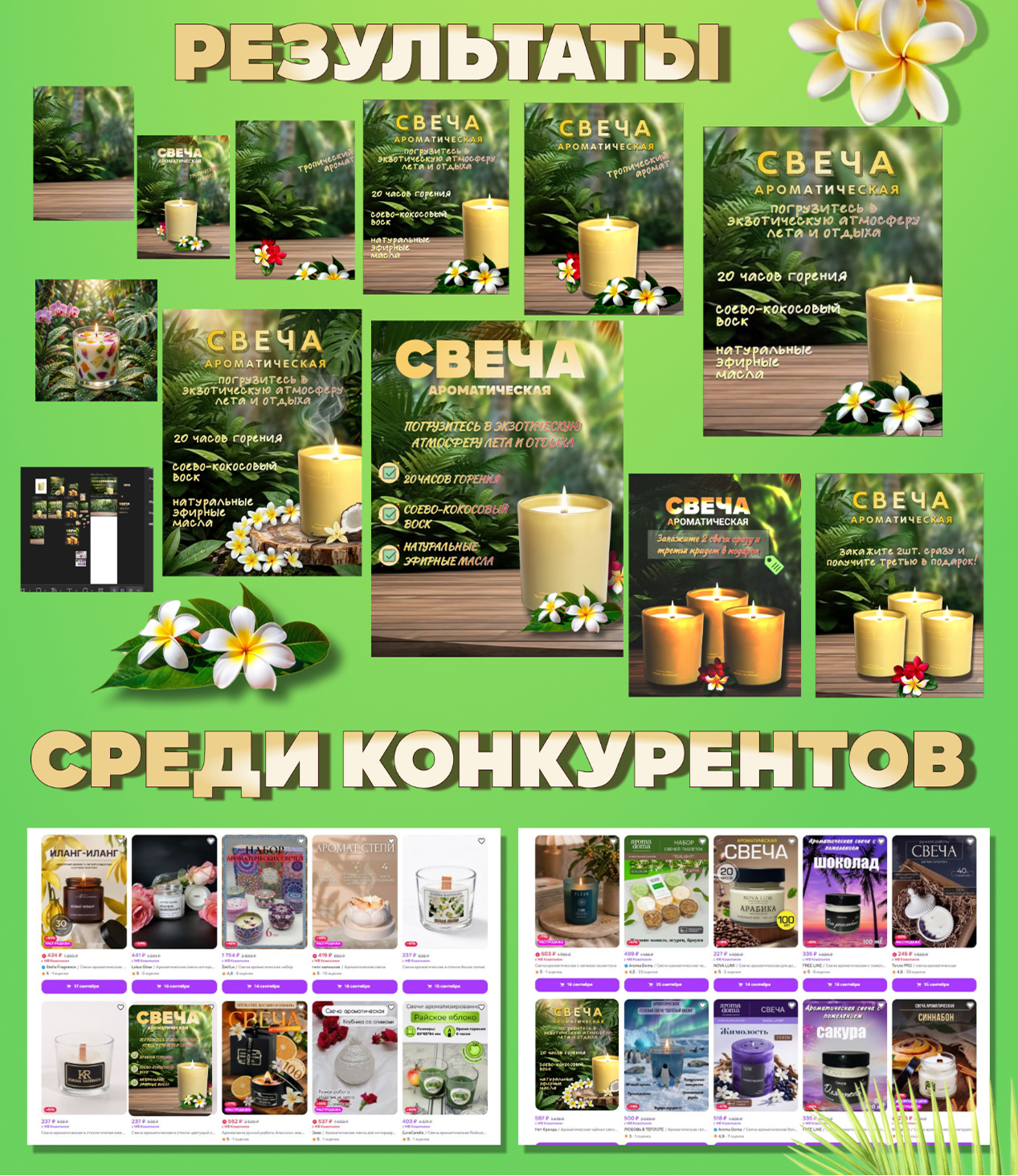 инфографика для вайлдберрис, ароматическая свеча — Изображение №4 — Графика, Маркетинг на Dprofile
