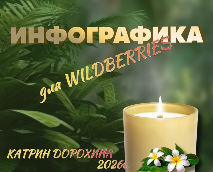 инфографика для вайлдберрис, ароматическая свеча — Графика, Маркетинг на Dprofile