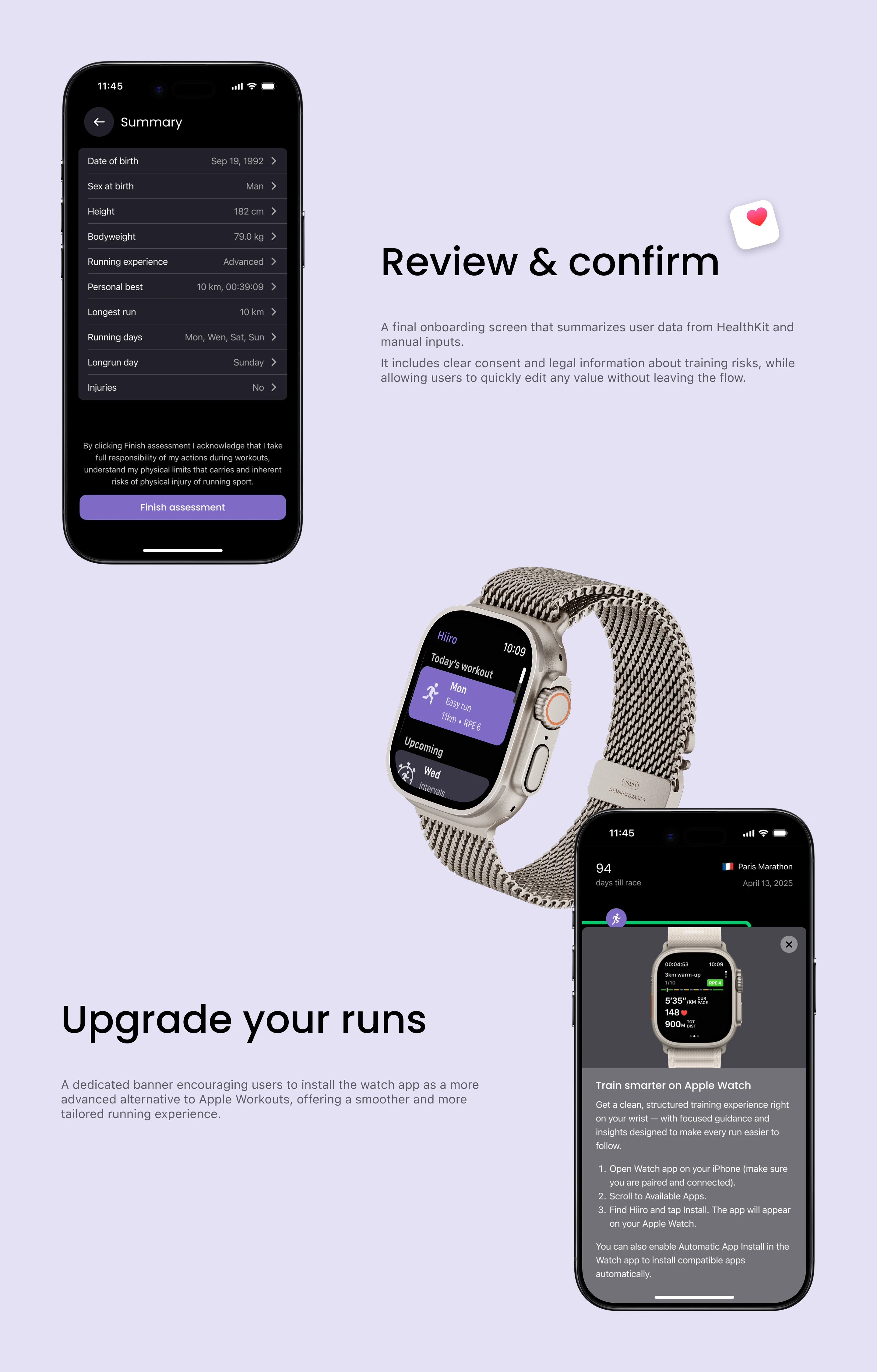 Hiiro: Your AI Run Coach — Изображение №7 — Интерфейсы на Dprofile