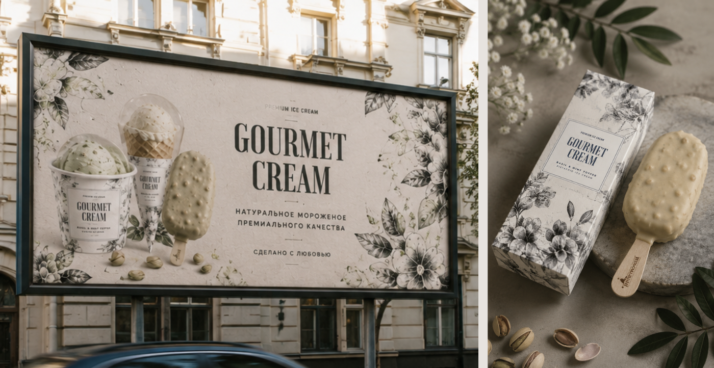 Gourmet Cream - премиальная упаковка мороженого — Изображение №7 — Брендинг, Промдизайн на Dprofile