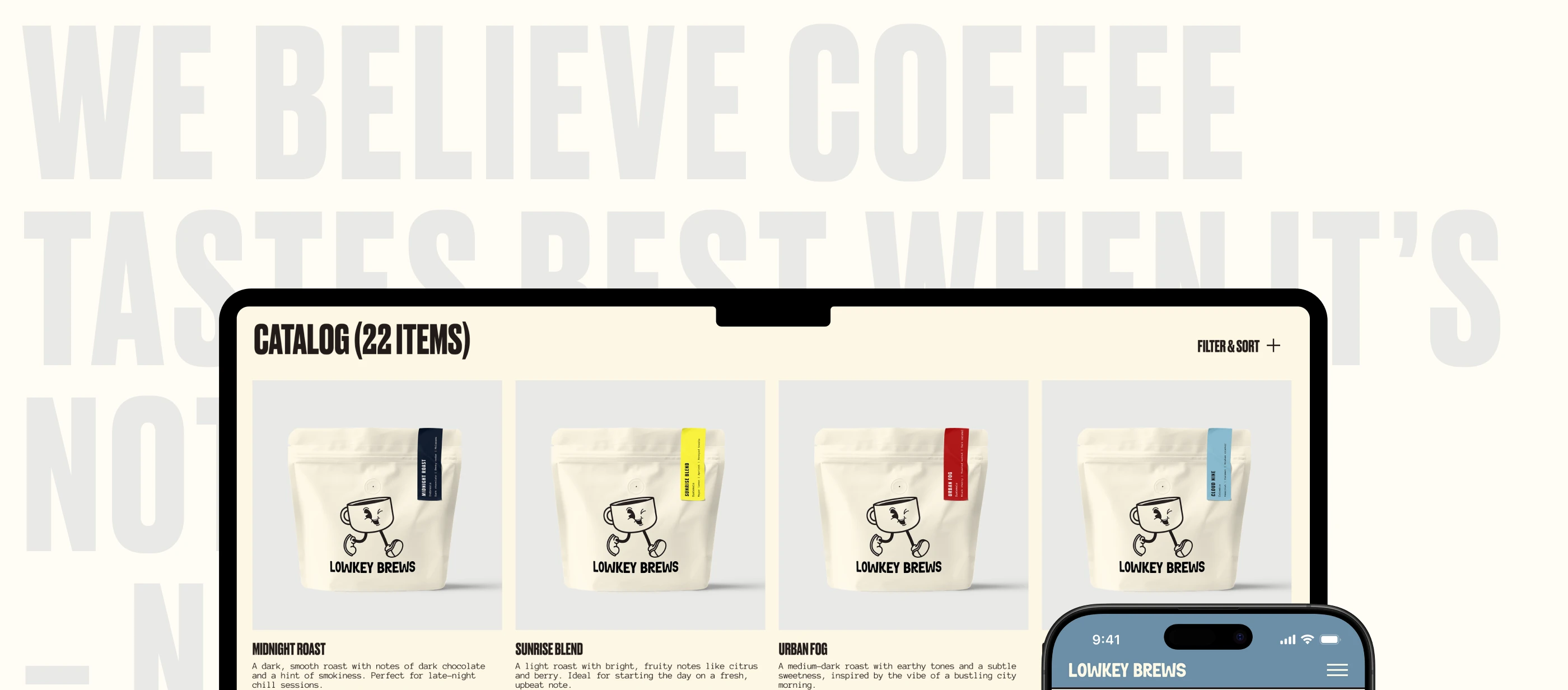 Lowkey Brews — Coffee Roastery — Изображение №14 — Интерфейсы, Брендинг на Dprofile