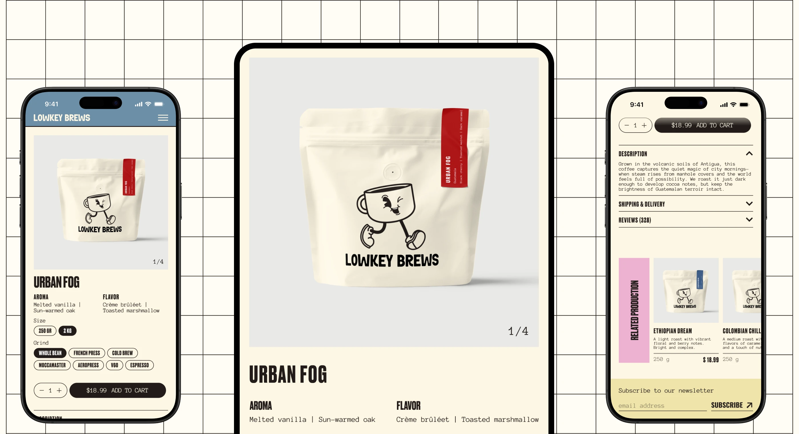 Lowkey Brews — Coffee Roastery — Изображение №10 — Интерфейсы, Брендинг на Dprofile