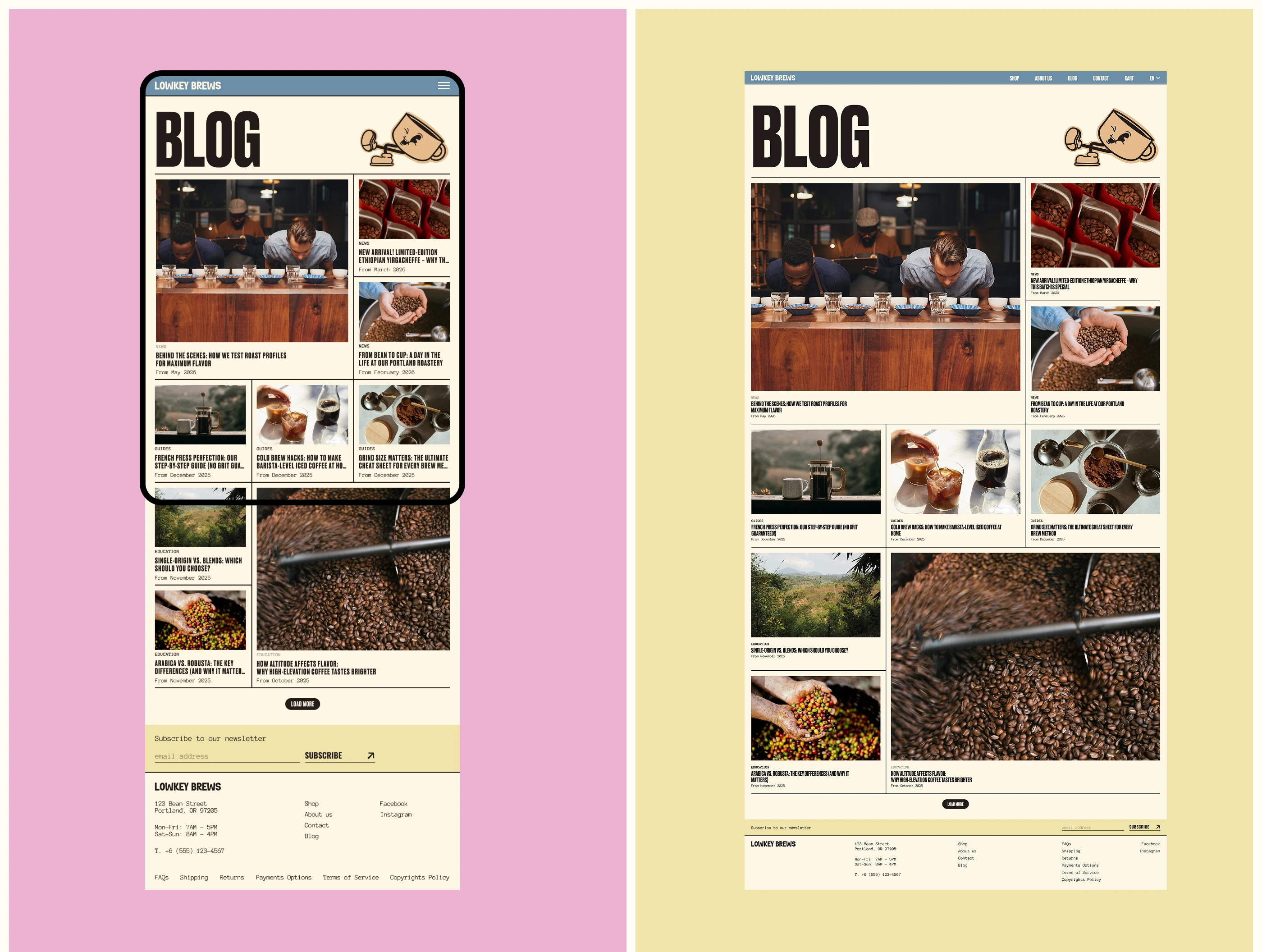 Lowkey Brews — Coffee Roastery — Изображение №16 — Интерфейсы, Брендинг на Dprofile