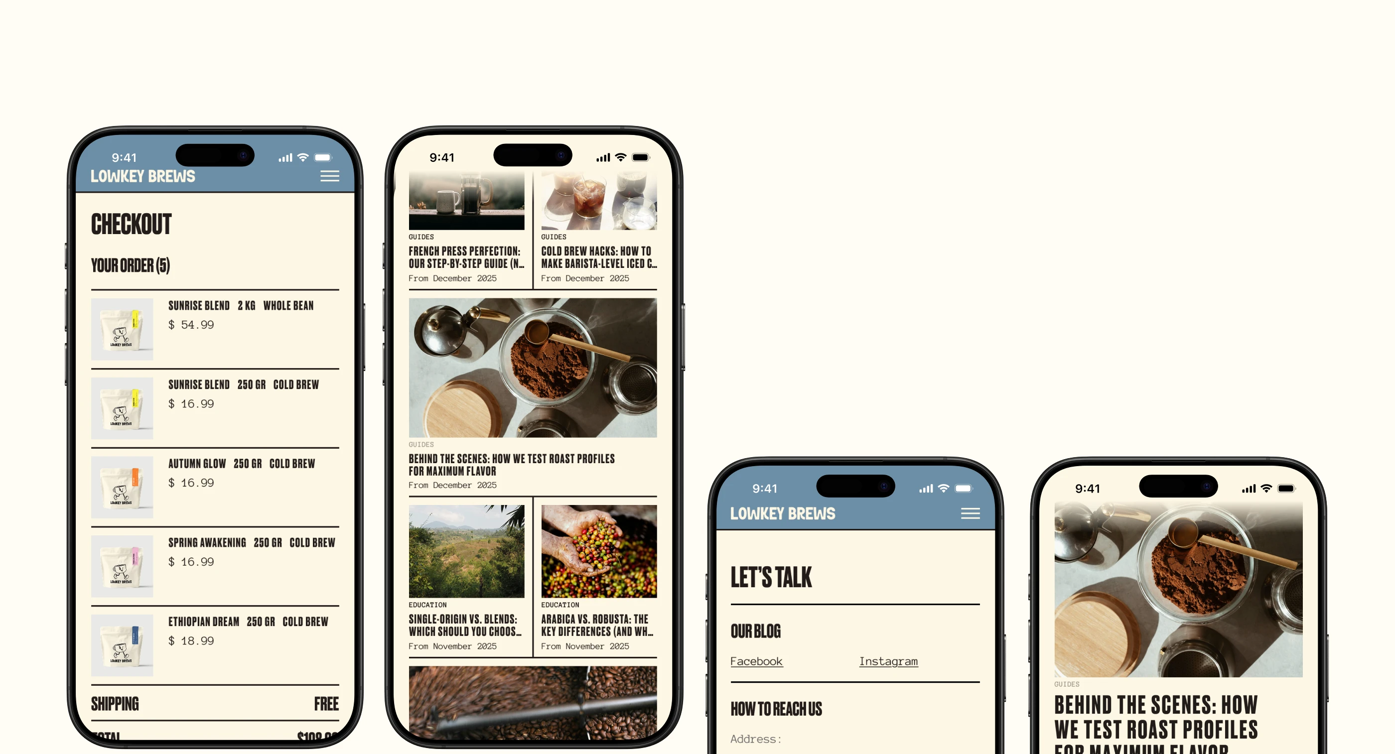 Lowkey Brews — Coffee Roastery — Изображение №18 — Интерфейсы, Брендинг на Dprofile