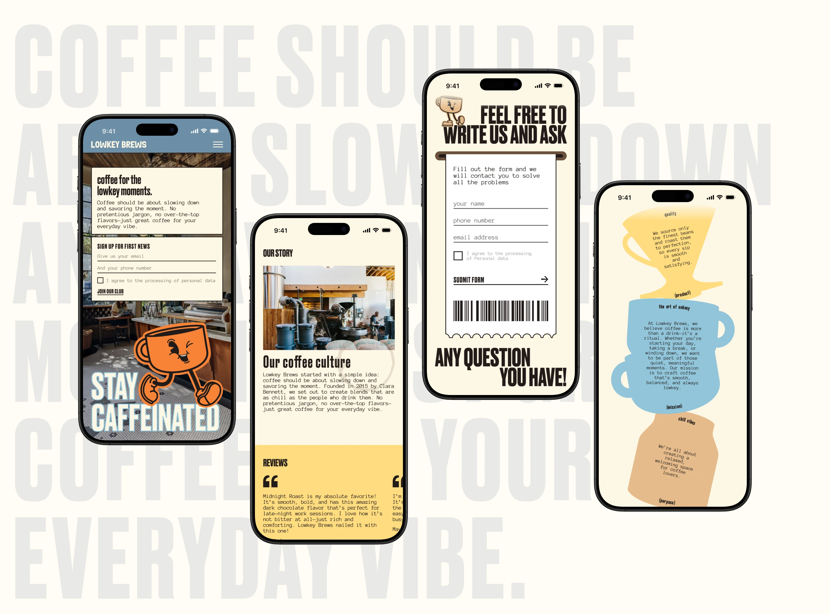 Lowkey Brews — Coffee Roastery — Изображение №7 — Интерфейсы, Брендинг на Dprofile