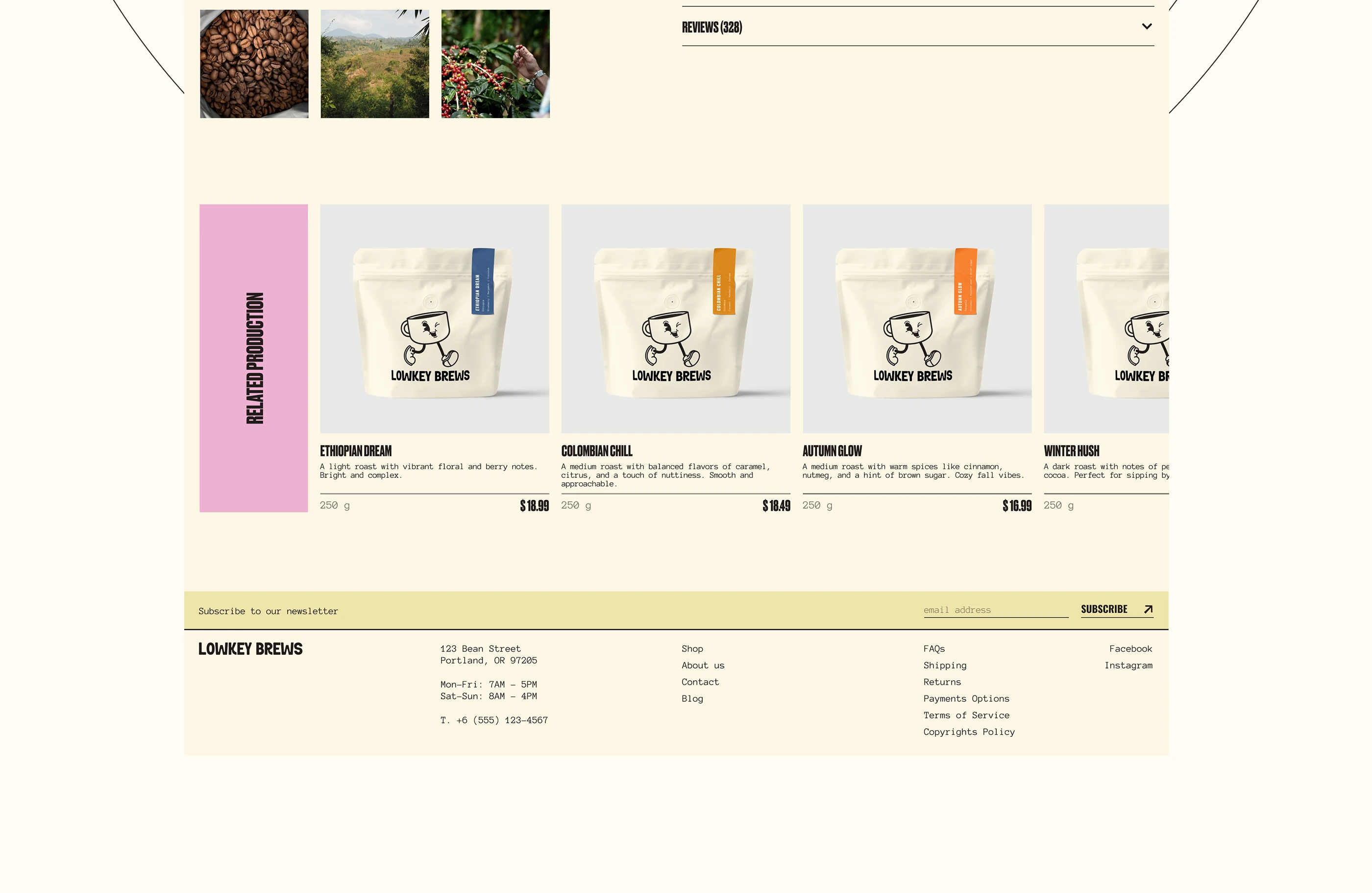 Lowkey Brews — Coffee Roastery — Изображение №12 — Интерфейсы, Брендинг на Dprofile