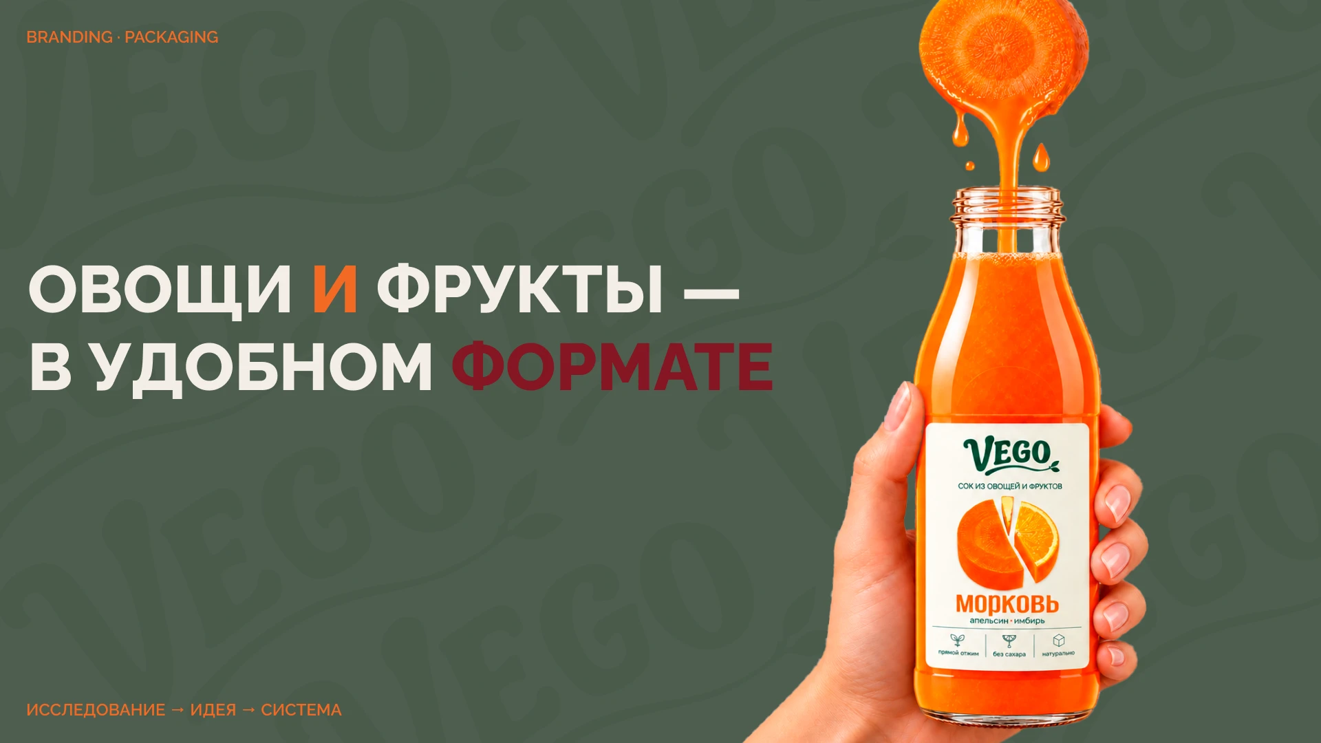VEGO — брендинг и дизайн упаковки овощных соков — Изображение №2 — Интерфейсы, Брендинг на Dprofile