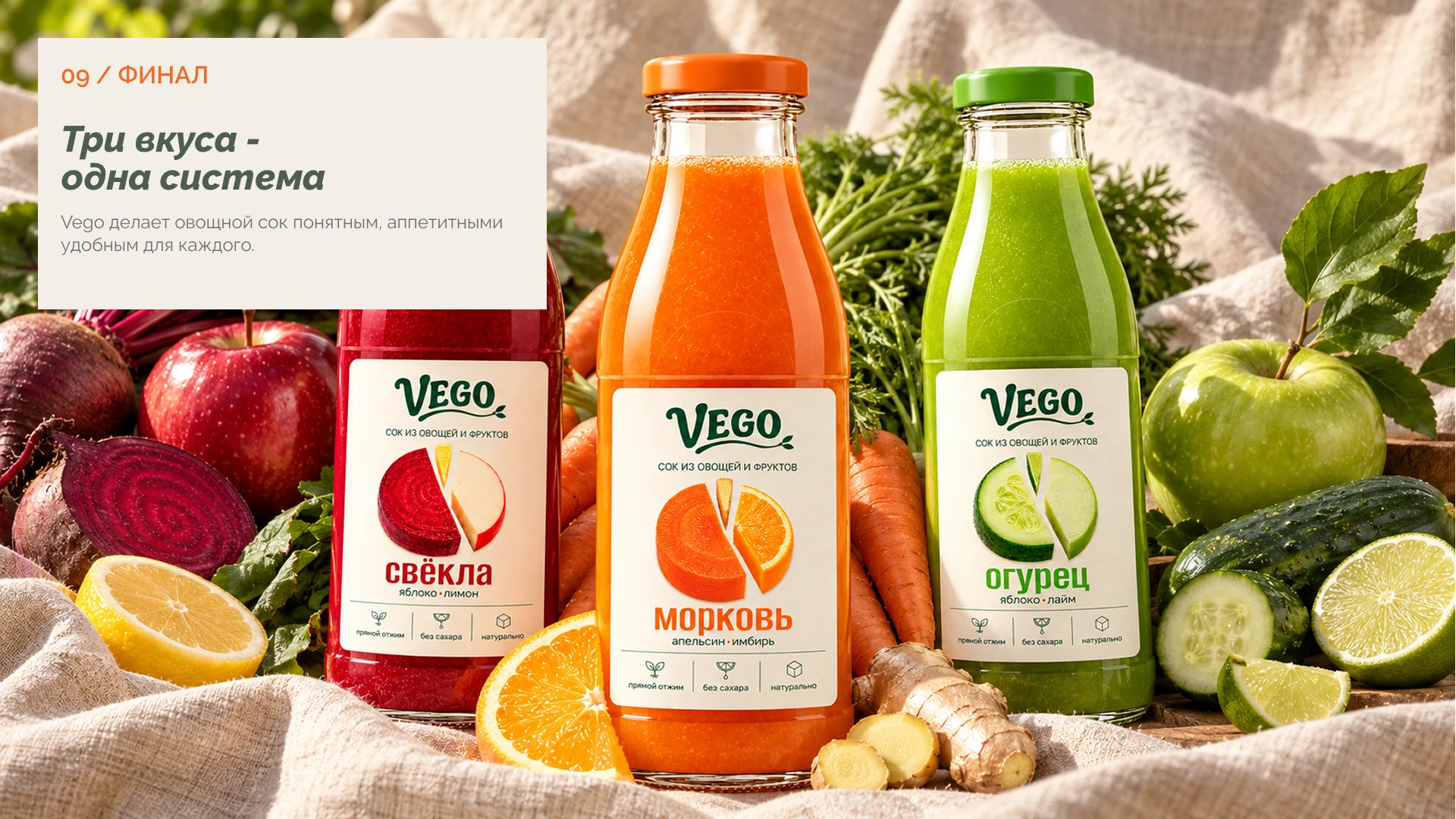 VEGO — брендинг и дизайн упаковки овощных соков — Изображение №15 — Интерфейсы, Брендинг на Dprofile