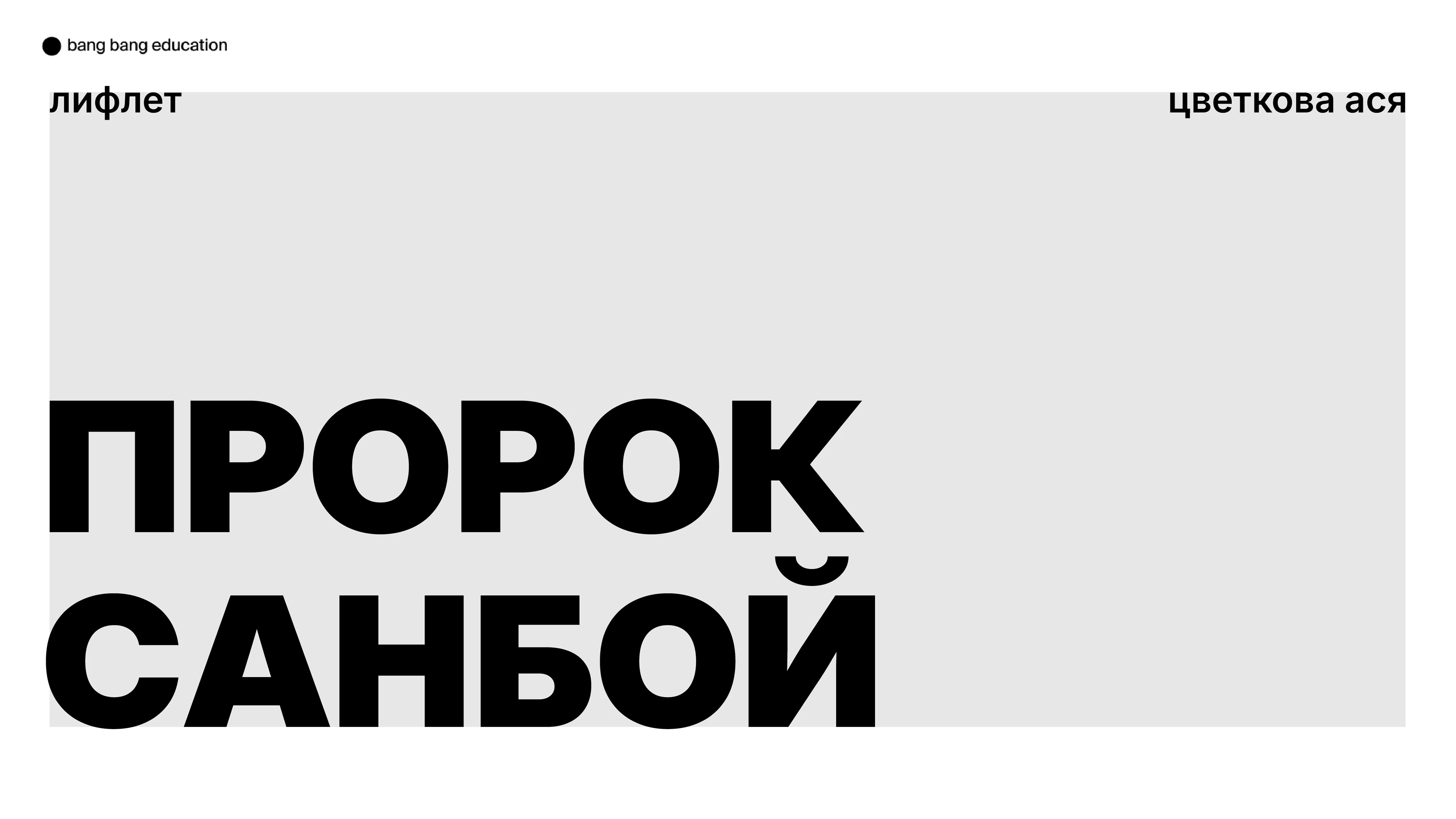 ПРОРОК САНБОЙ лифлет — Изображение №1 — Графика на Dprofile