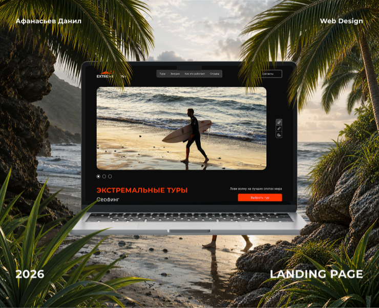 Landing page / Лендинг для приключенческих туров — Интерфейсы на Dprofile