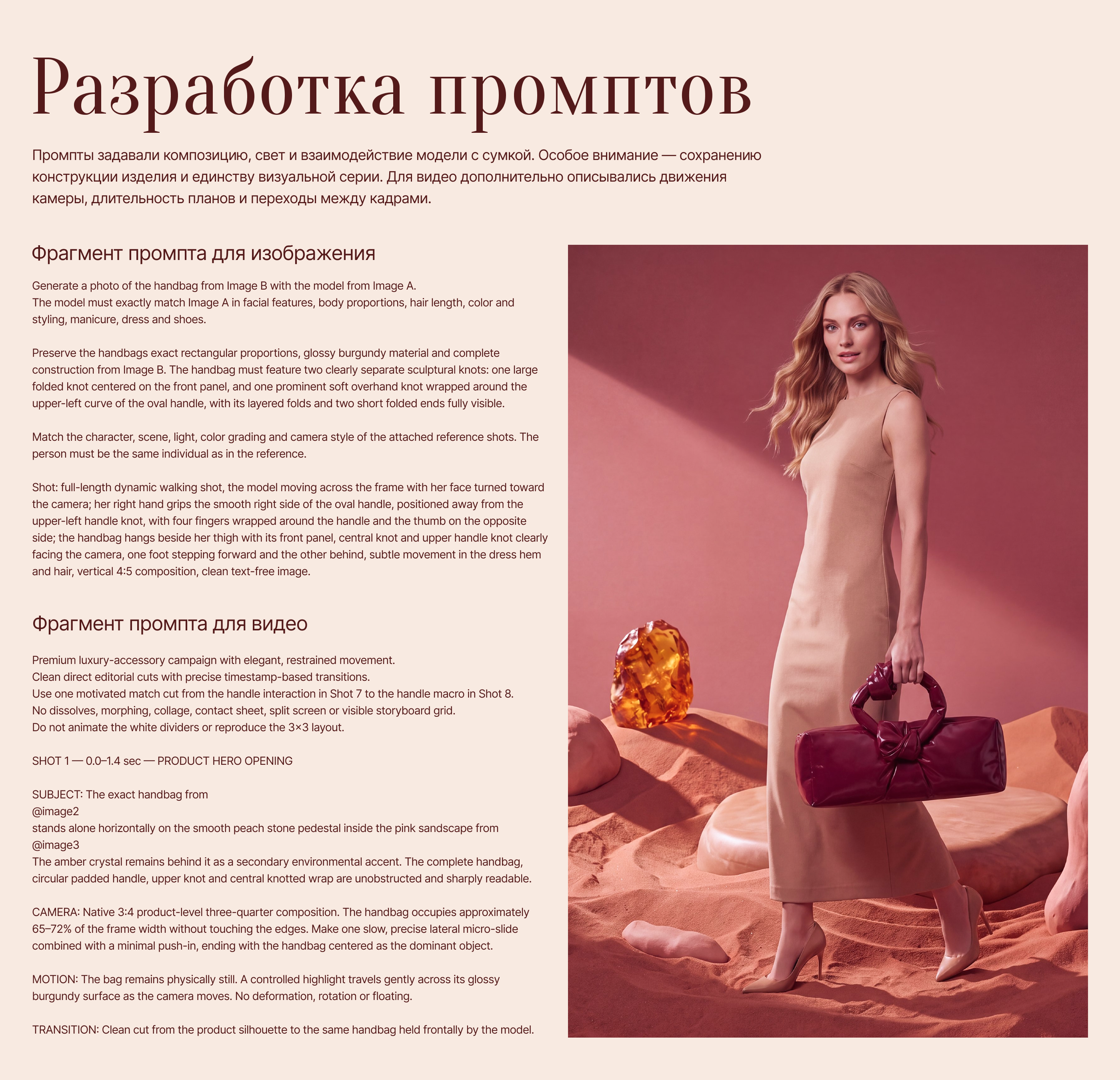 Песок и глянец. AI-фотоссесия для бренда сумок. — Изображение №4 — Маркетинг, Нейро на Dprofile