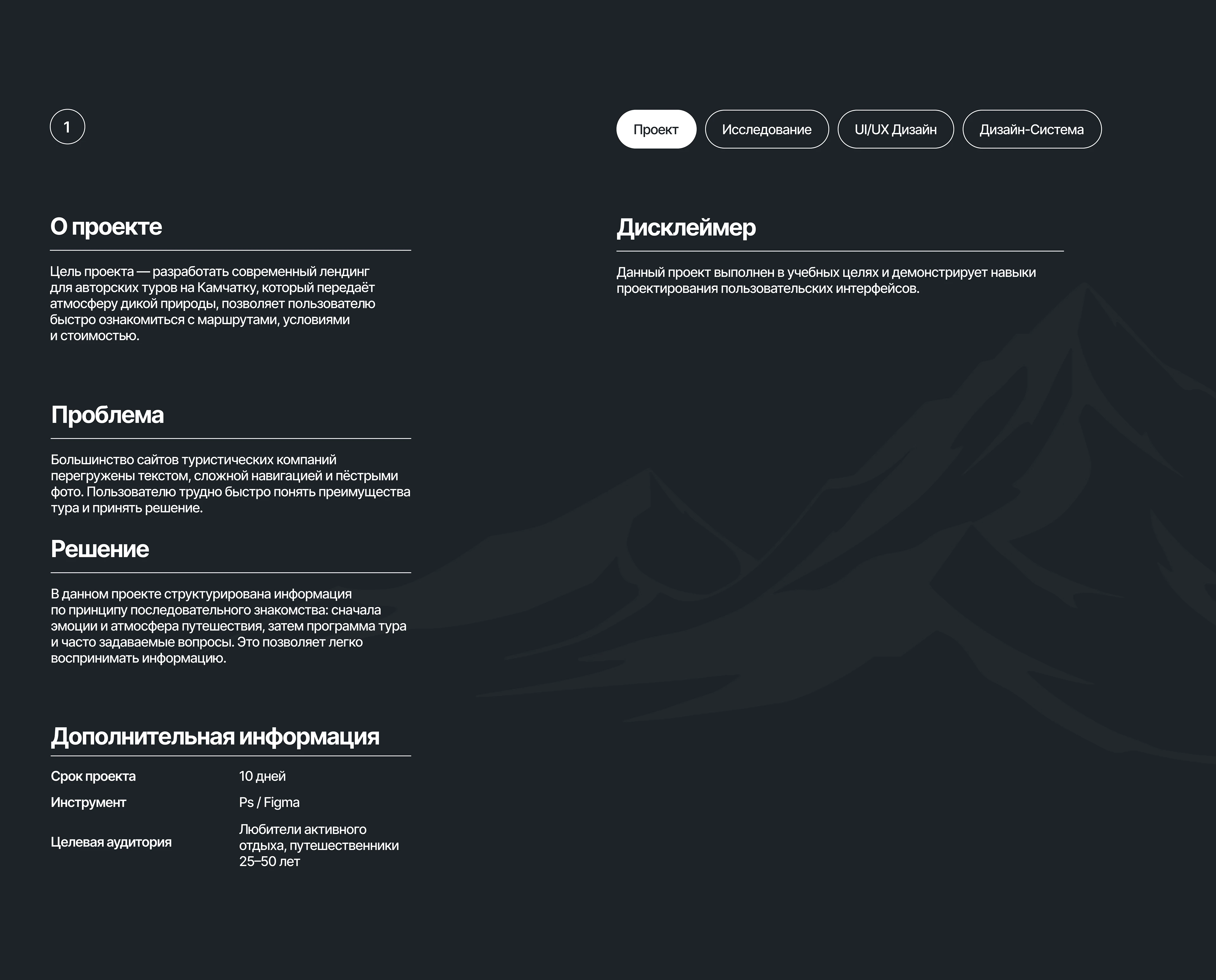 Сайт Авторские Туры на Камчатку — Изображение №2 — Интерфейсы, Брендинг на Dprofile