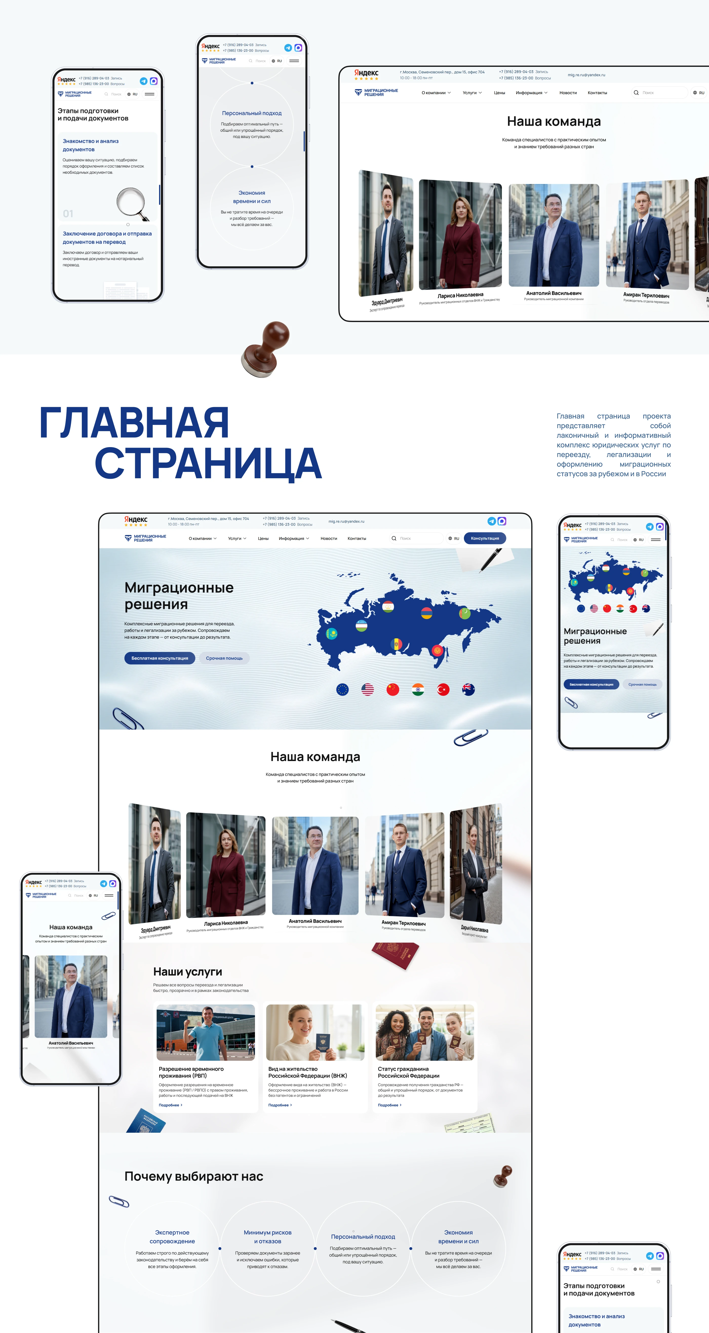Многостраничный сайт для миграционного агентства — Изображение №2 — Интерфейсы, Брендинг на Dprofile