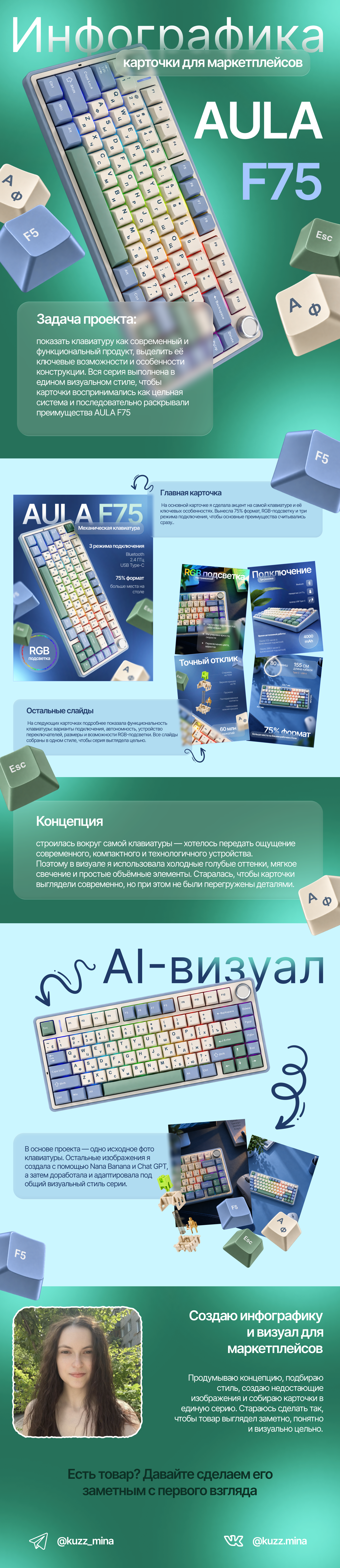 AULA F75  серия карточек — Изображение №1 — Графика на Dprofile