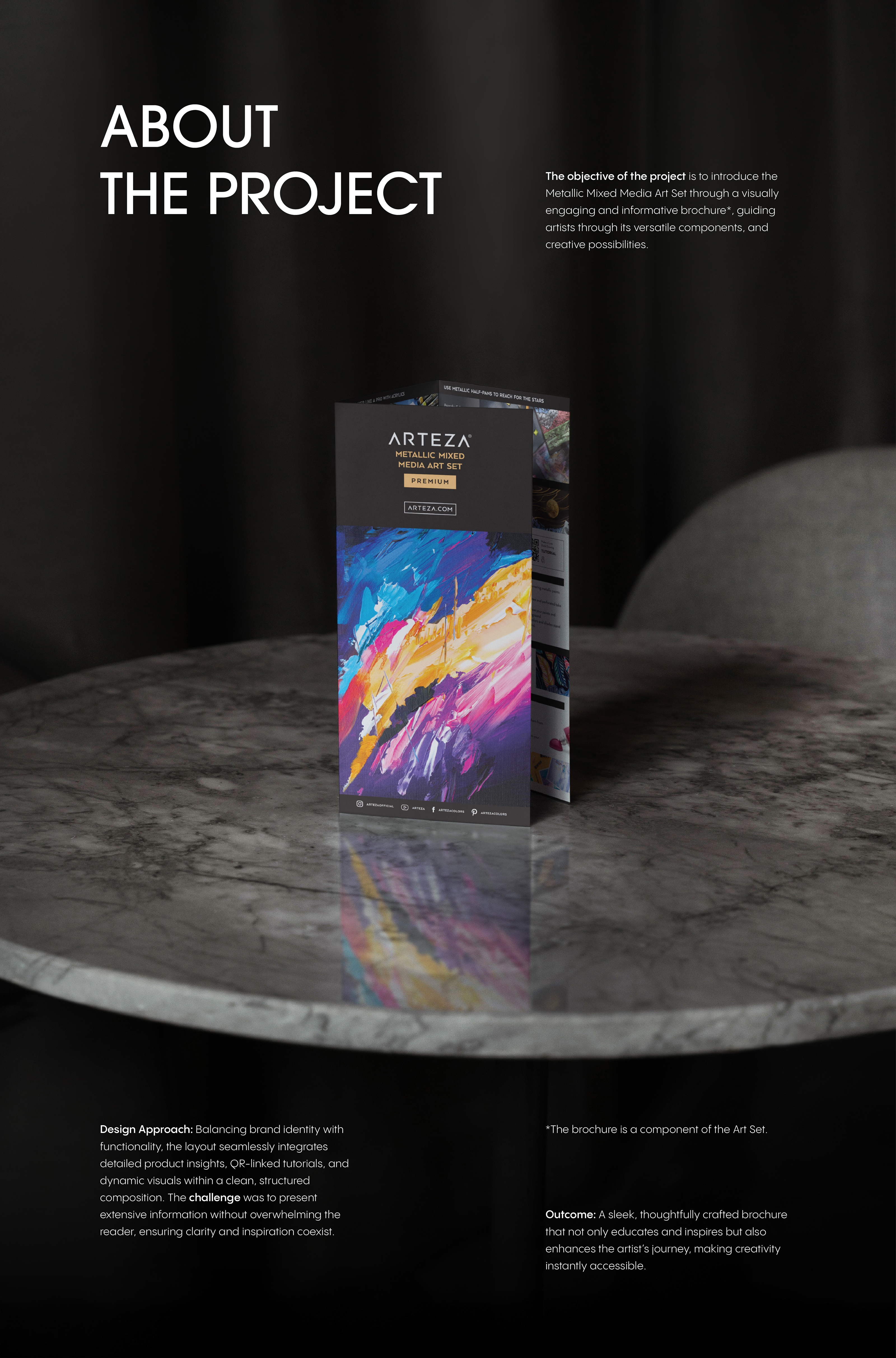 ARTEZA Mixed Media Art Set: Trifold Brochure Design — Изображение №3 — Брендинг, Графика на Dprofile